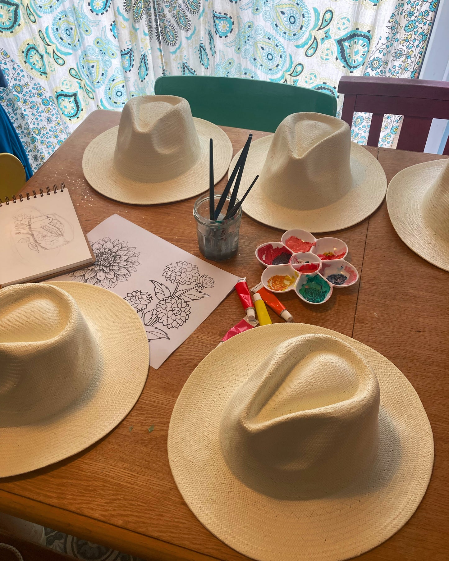 Hat painting, craft workshop