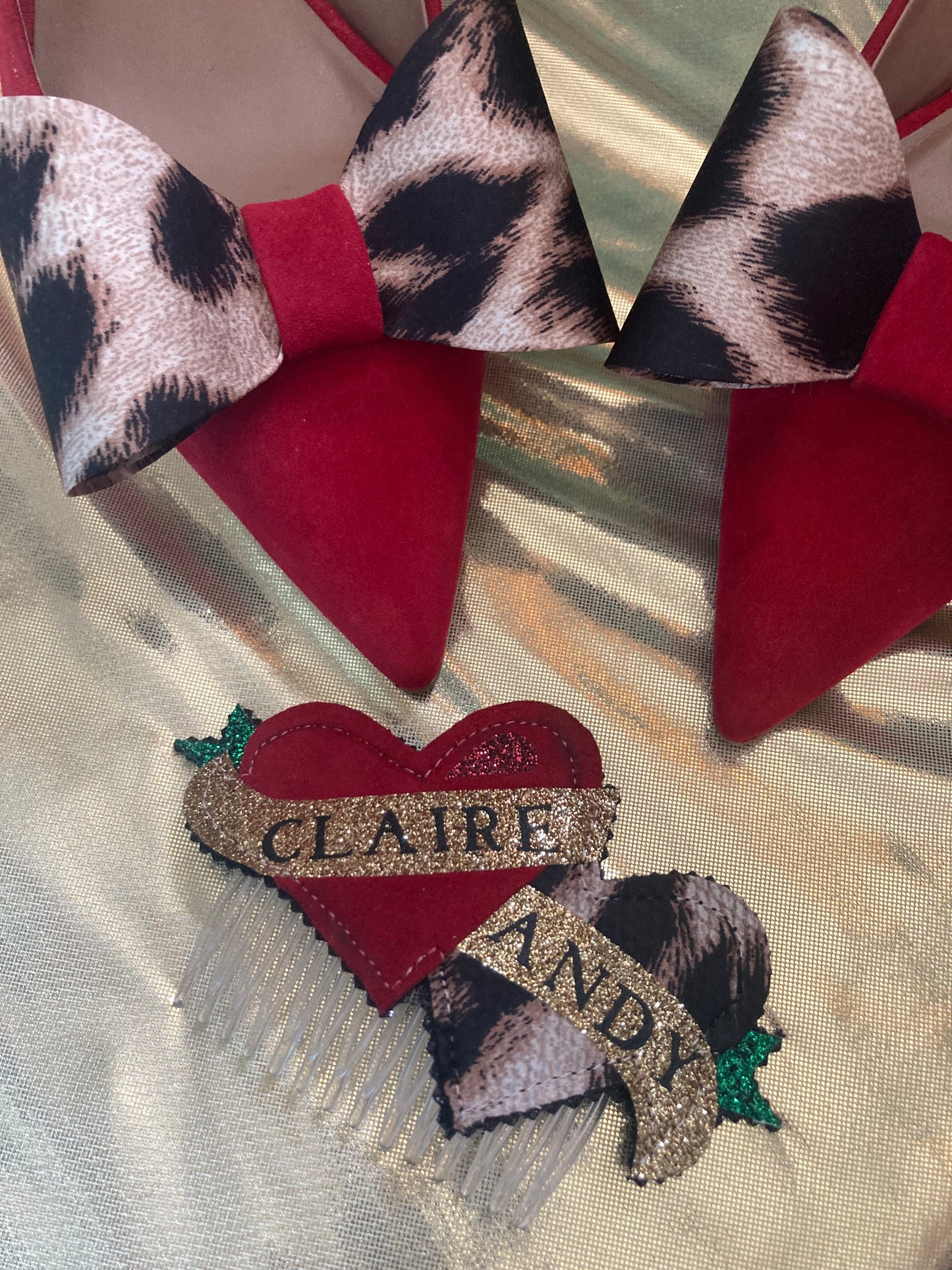 Personalised Heart banner Hair Comb
