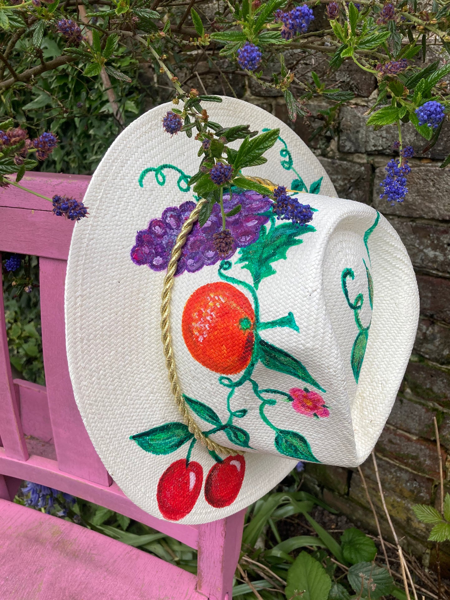 Hand painted fedora straw Sun hats