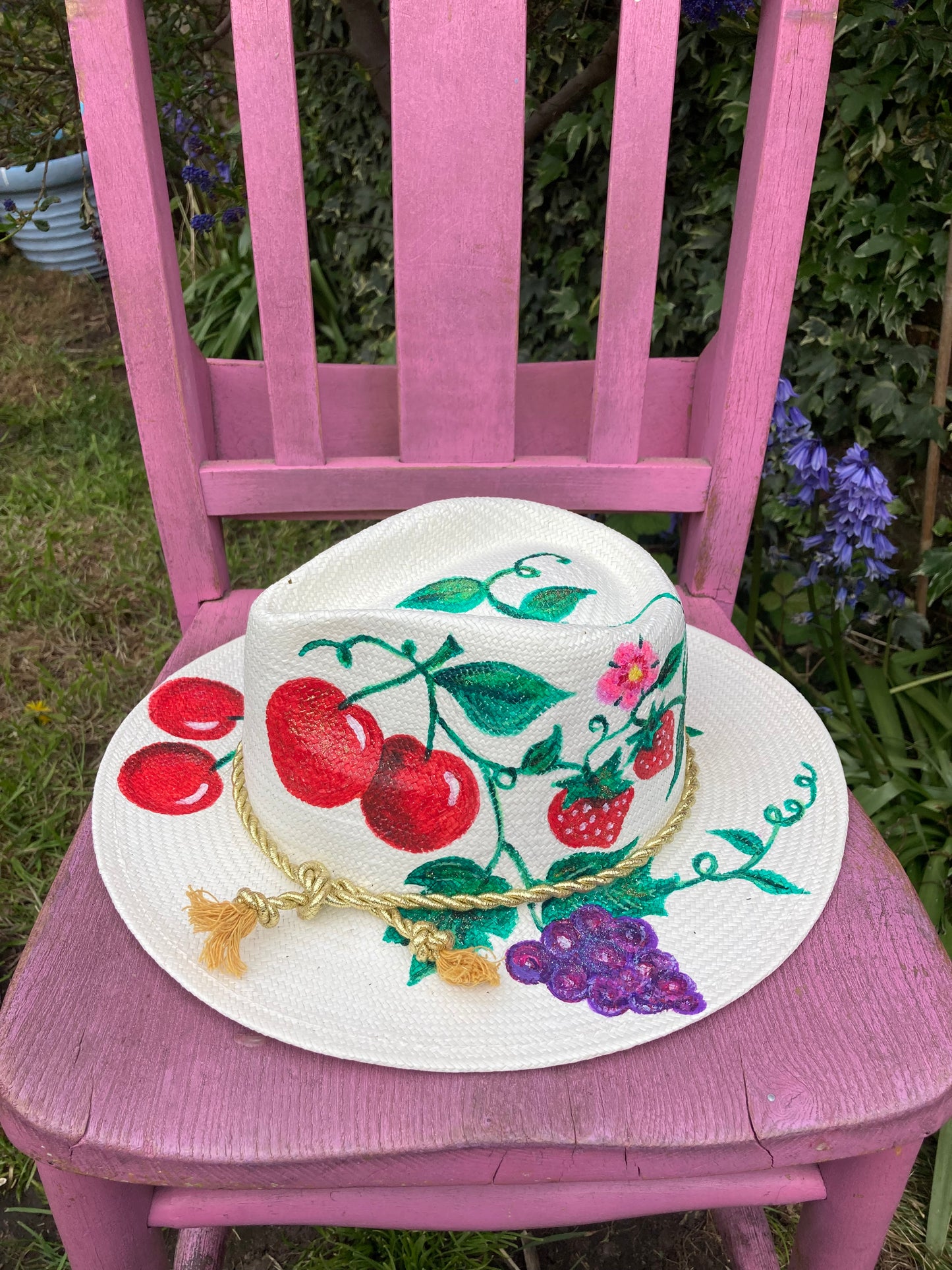 Hand painted fedora straw Sun hats