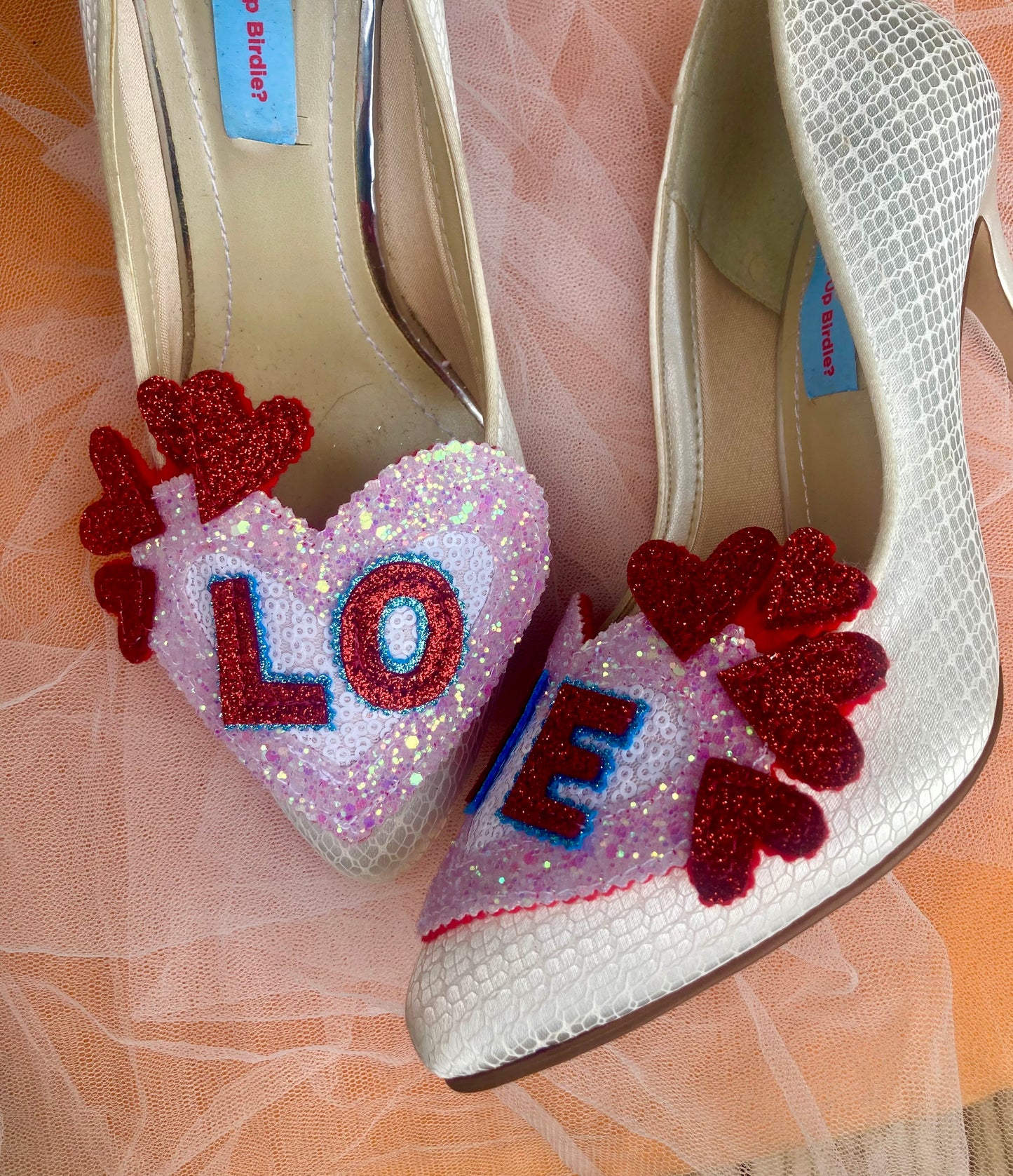 Love heart shoe clips