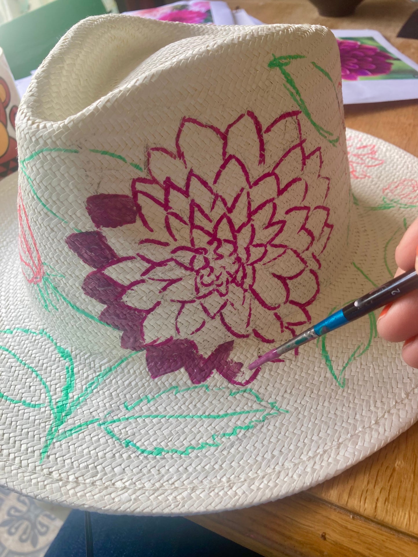 Hat painting, craft workshop
