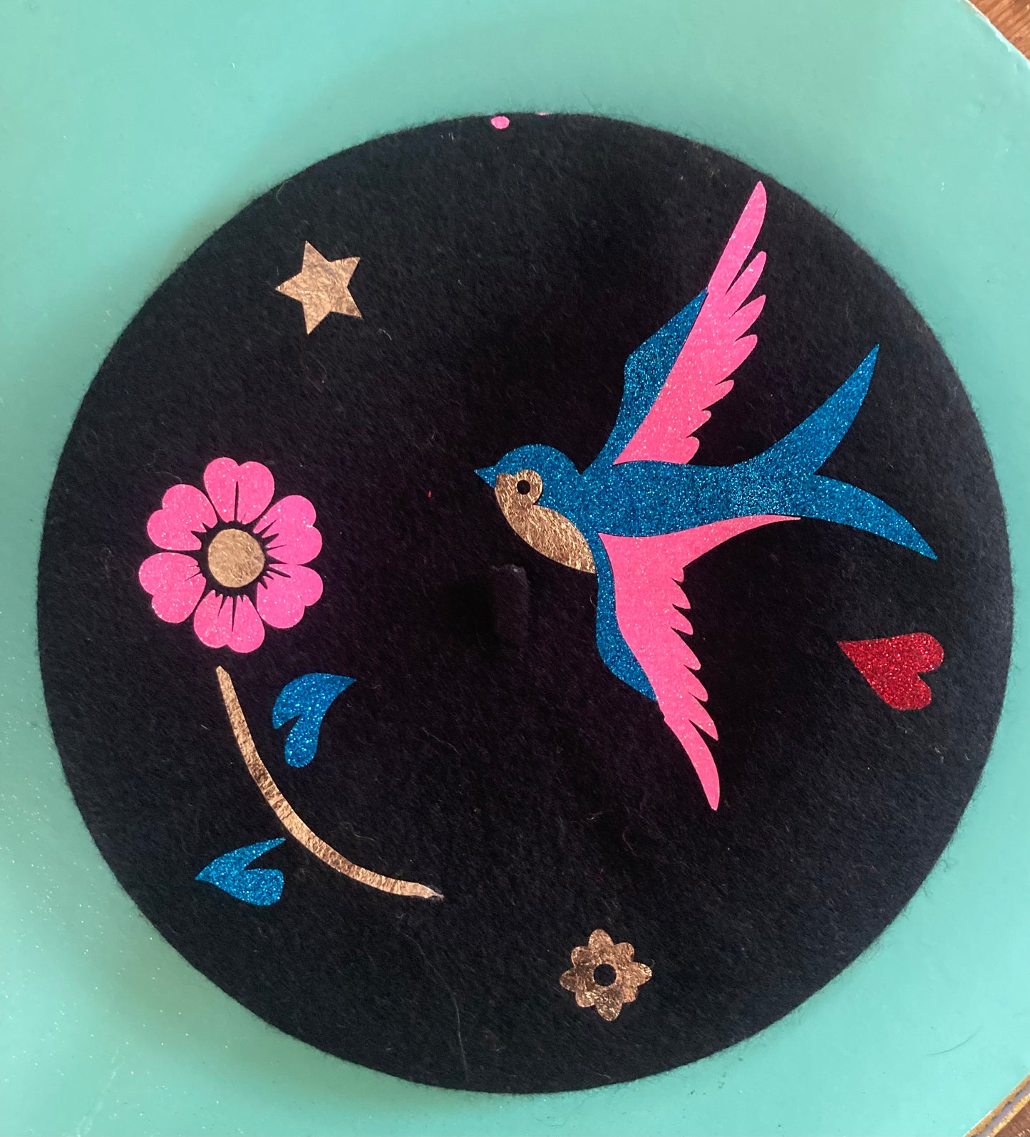 Hand printed Wool berets