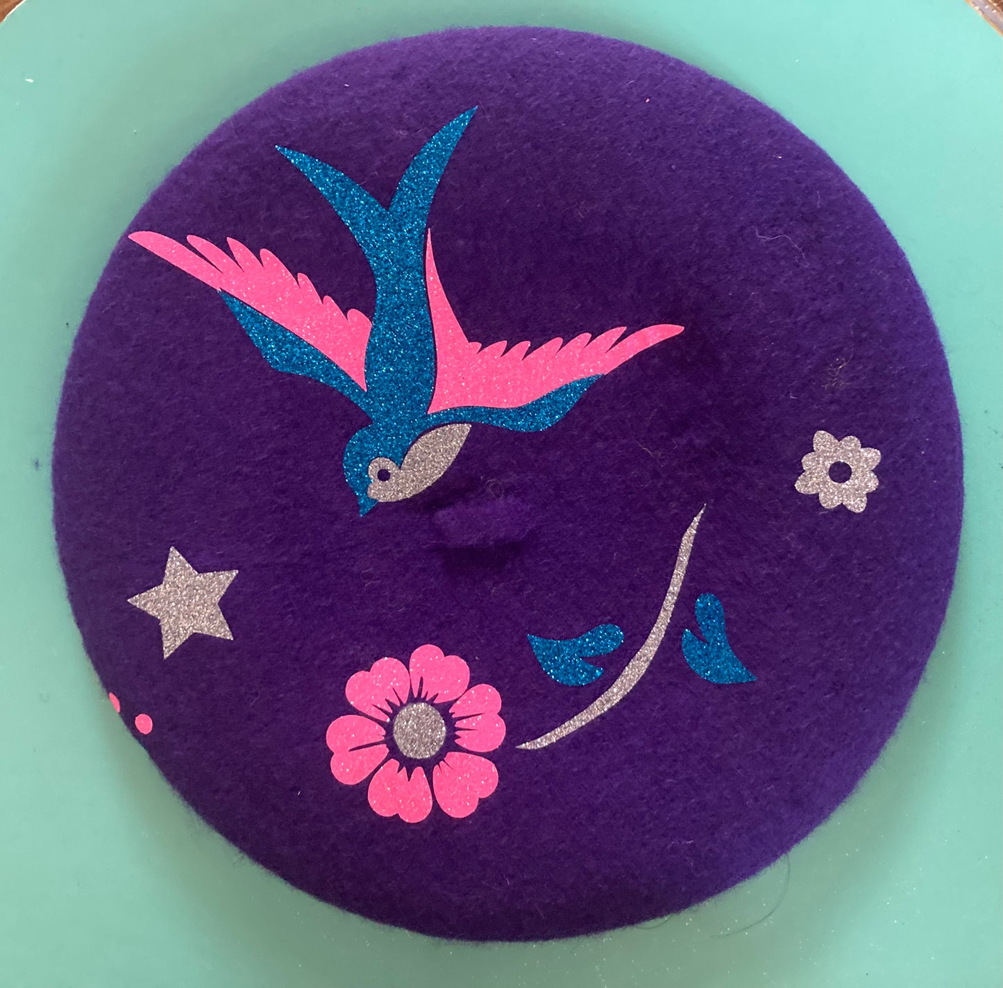 Hand printed Wool berets