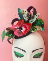 Sequin tropical flower hairband hat, fascinator, hats
