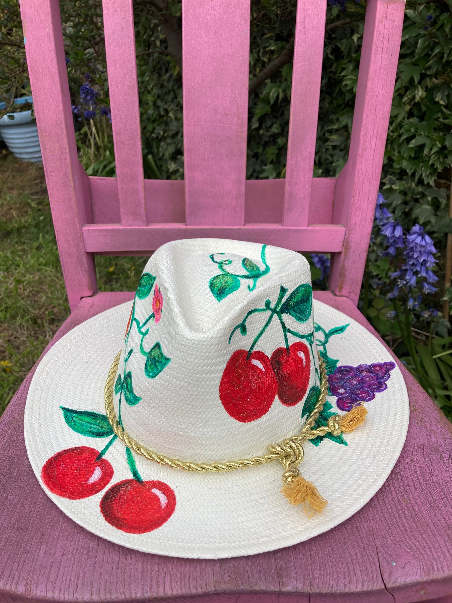 Hand painted fedora straw Sun hats