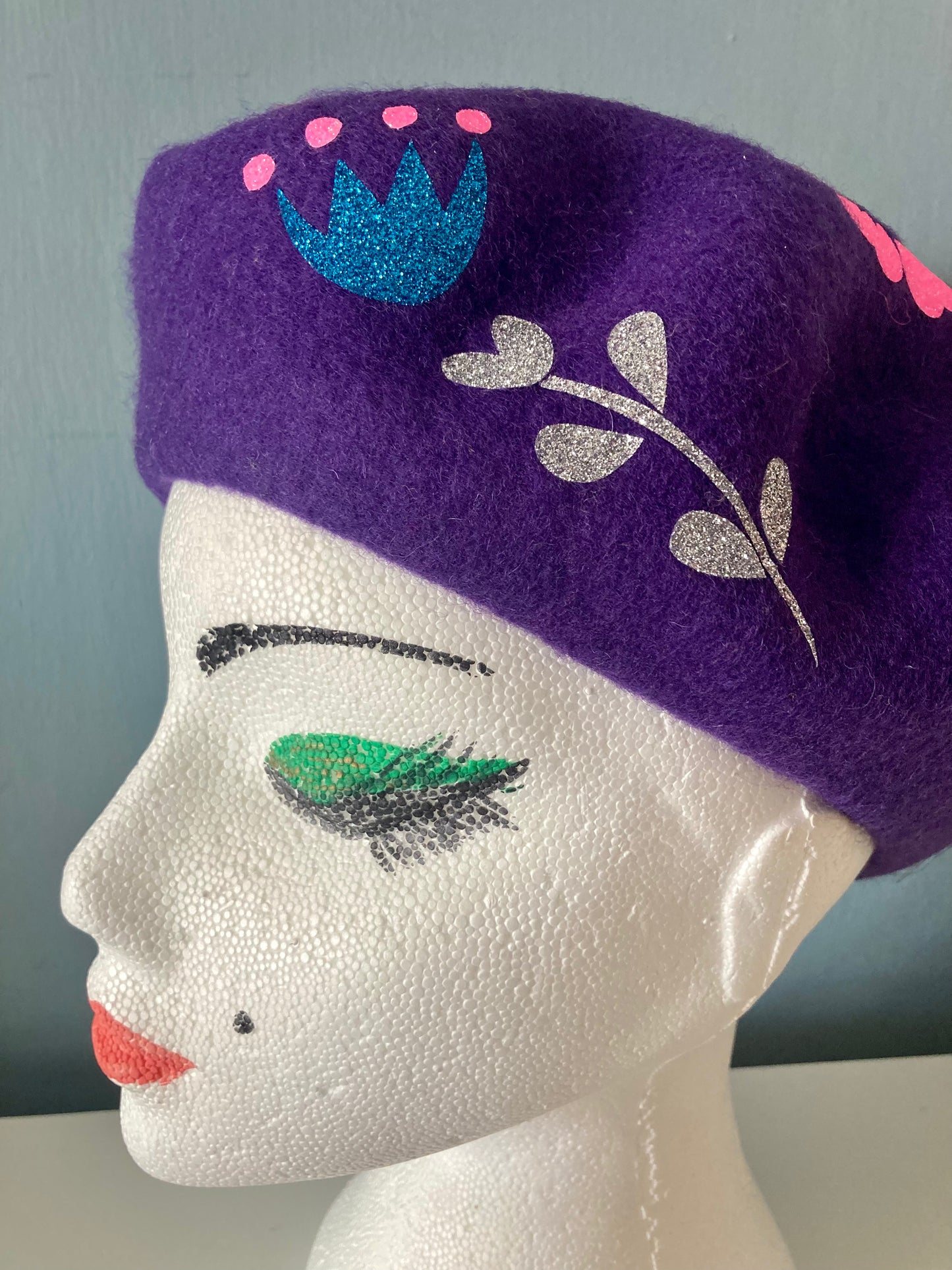 Hand printed Wool berets