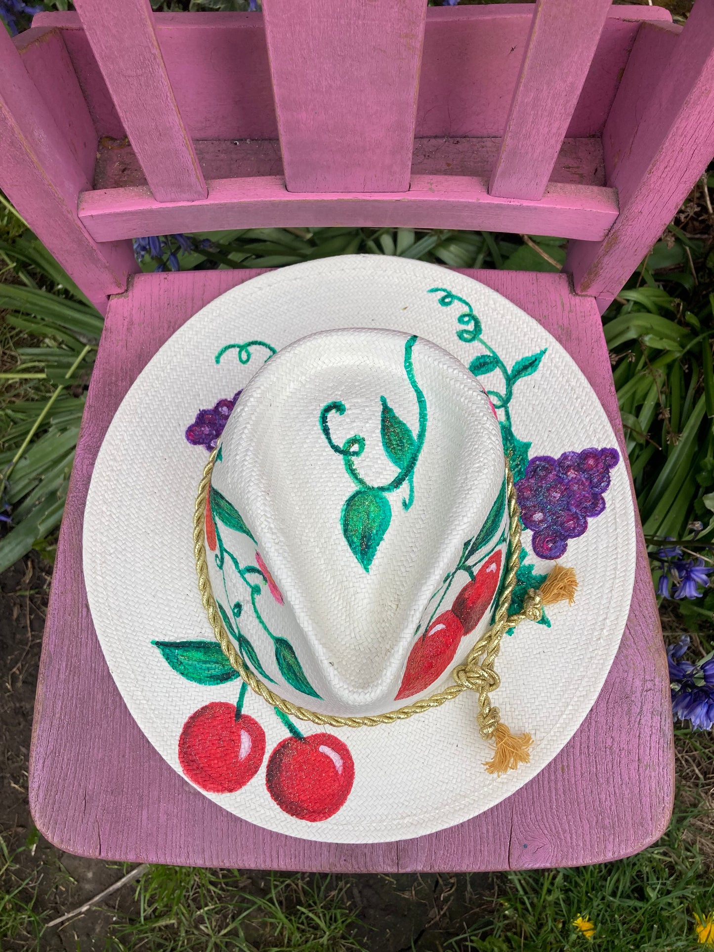 Hand painted fedora straw Sun hats