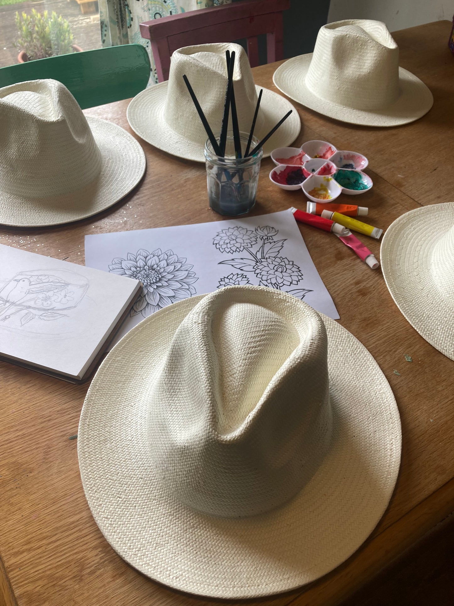 Hat painting, craft workshop