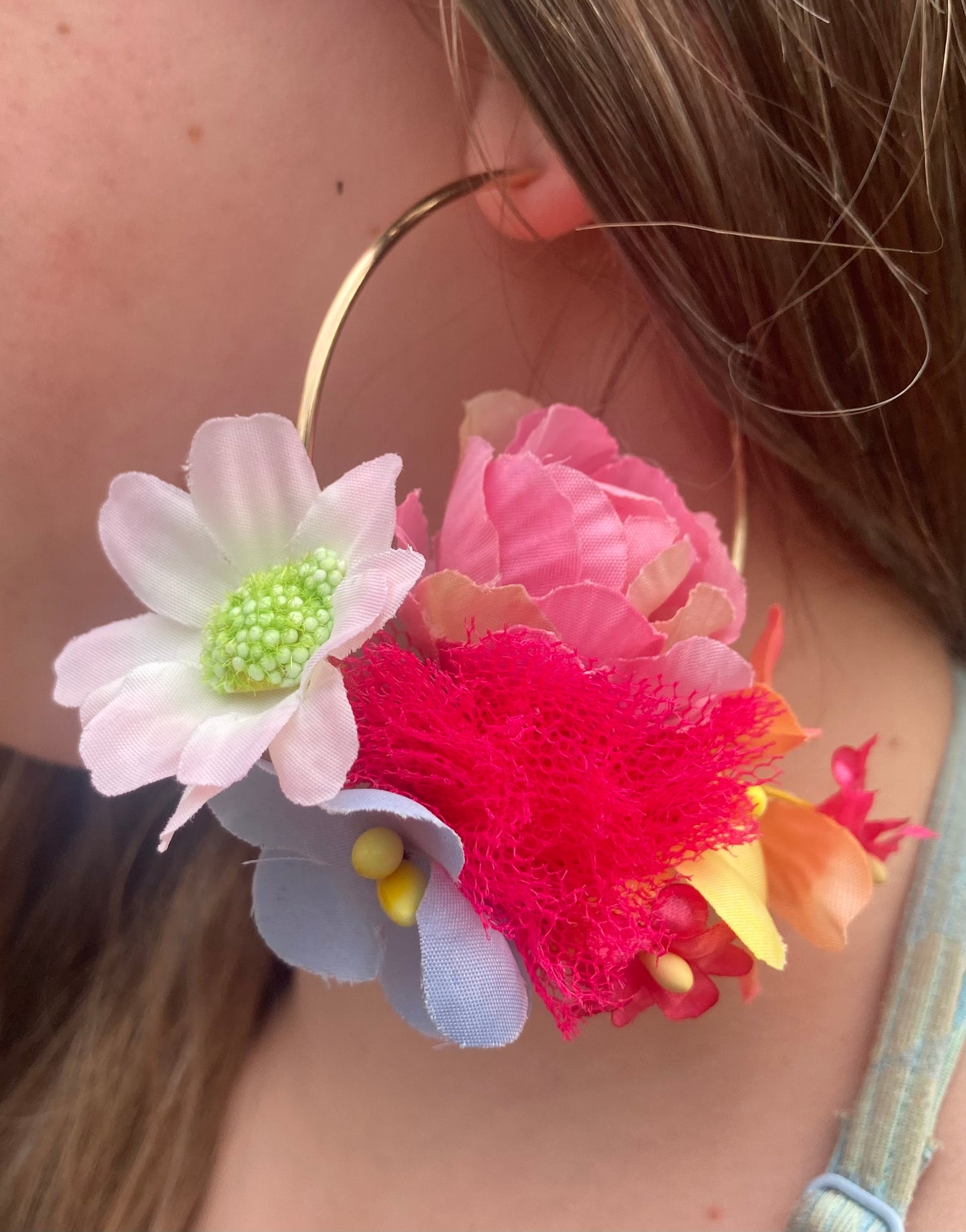 Hen creative parties - flower earrings