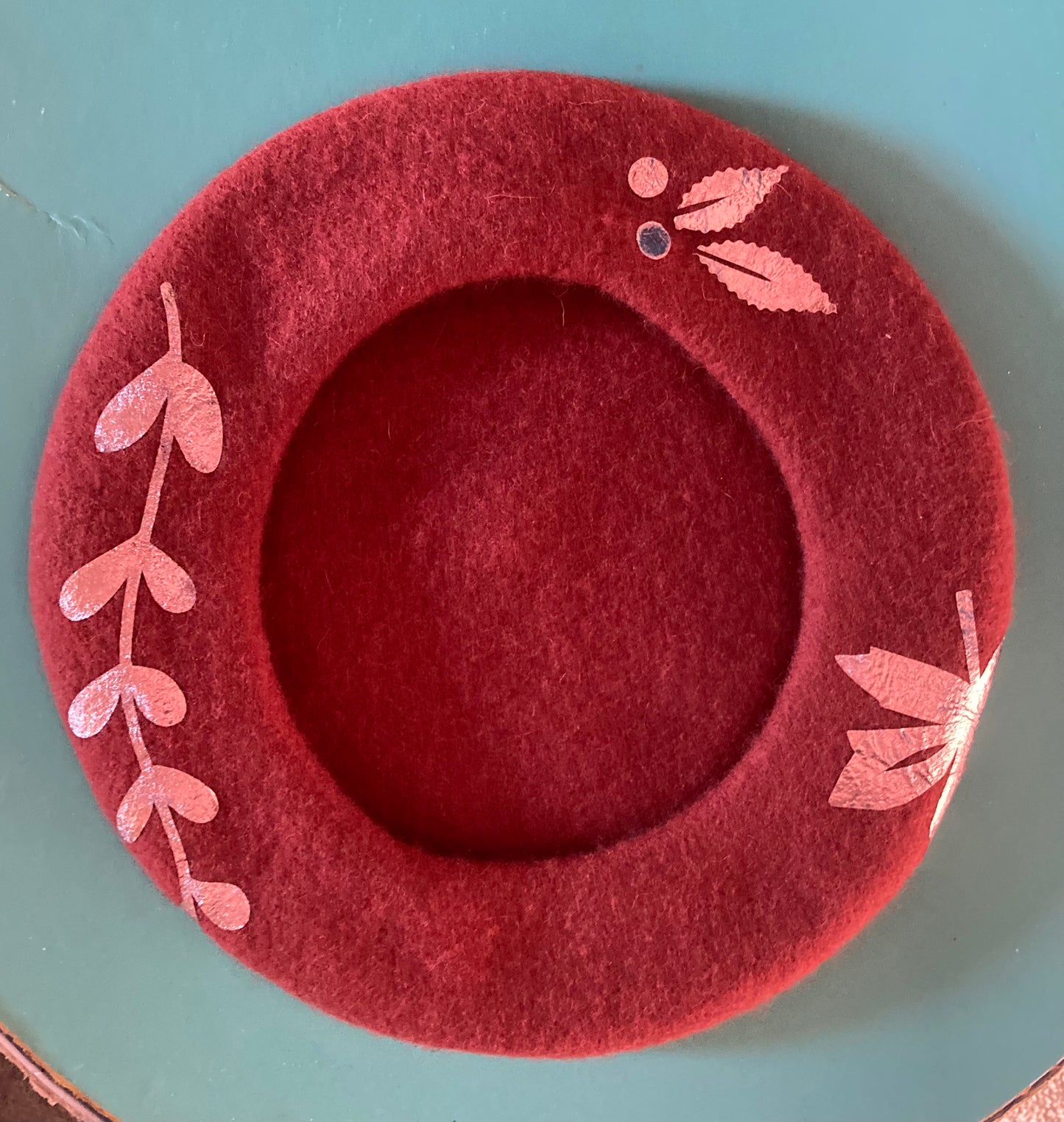 Hand printed Wool berets