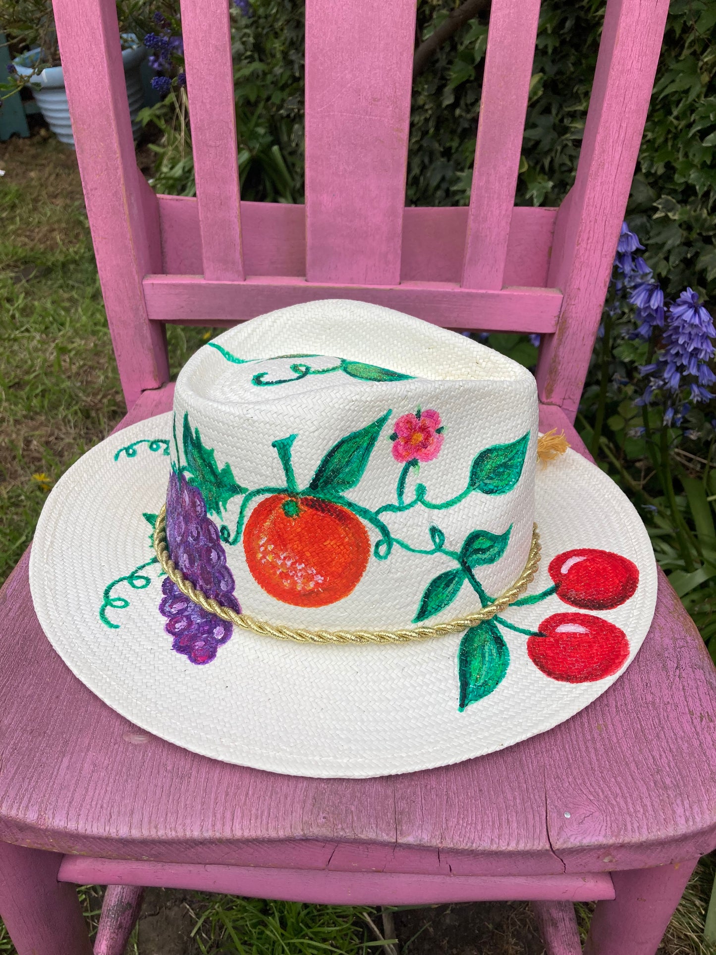Hand painted fedora straw Sun hats