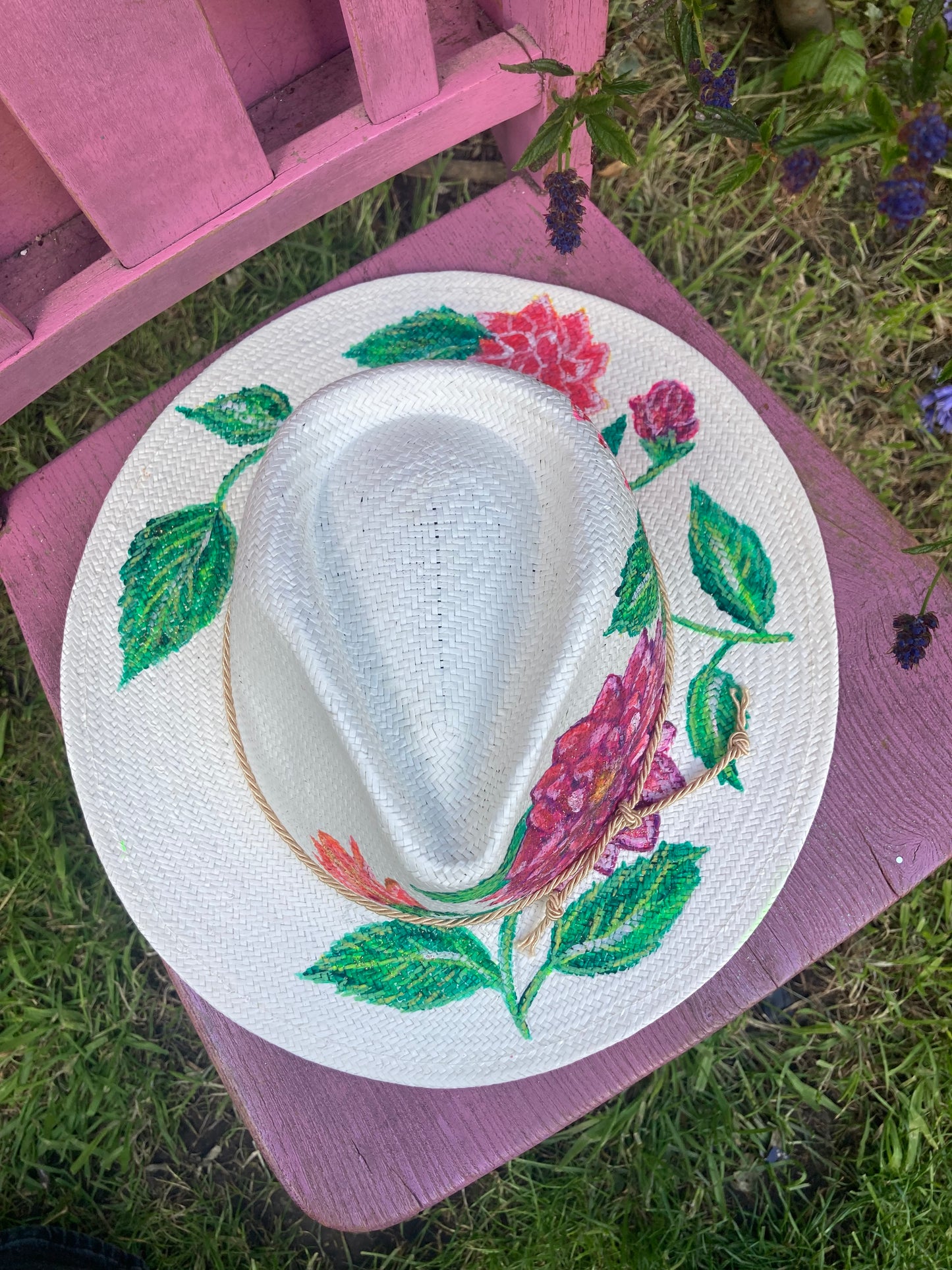 Hand painted fedora straw Sun hats