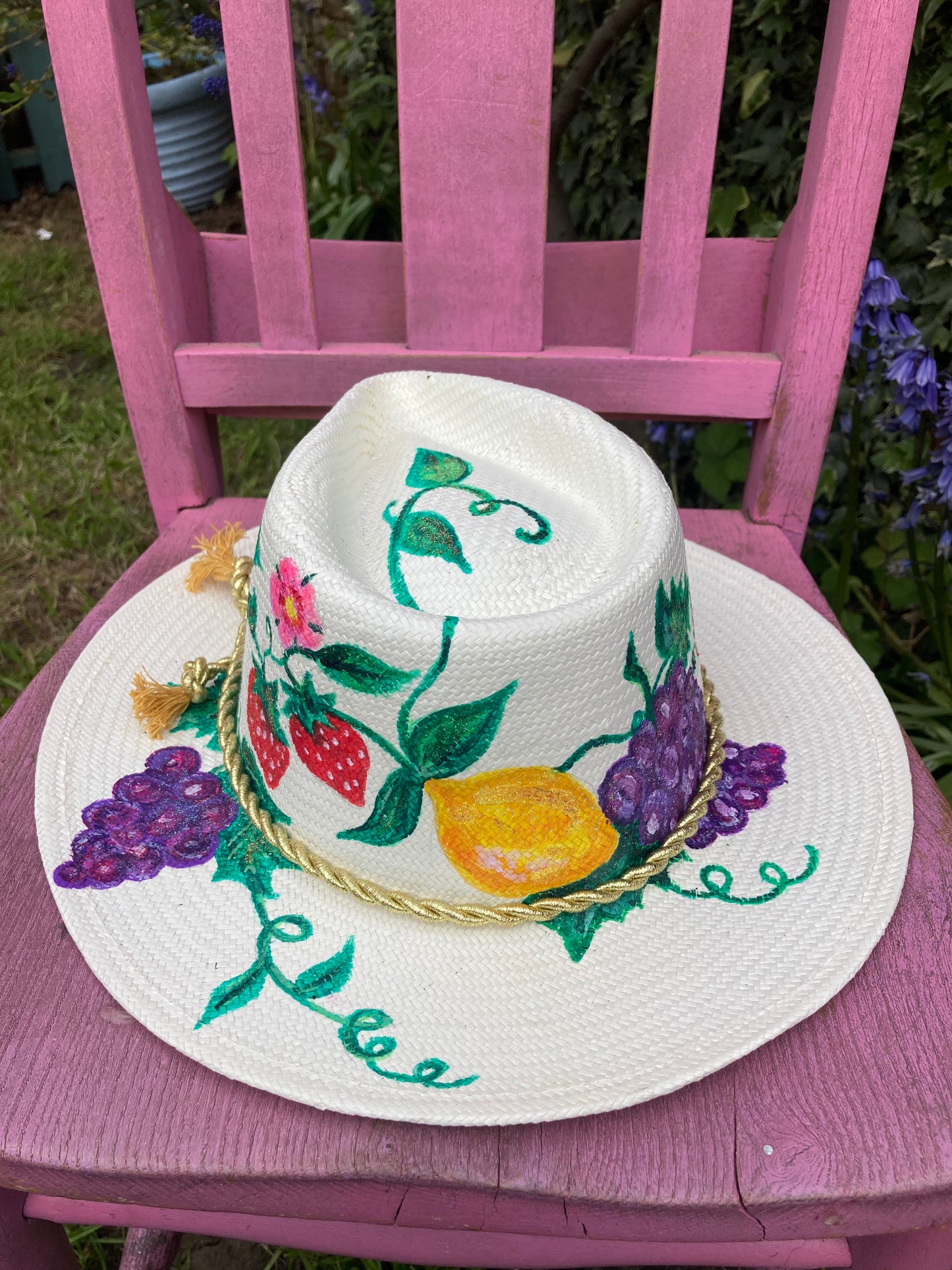 Hand painted fedora straw Sun hats
