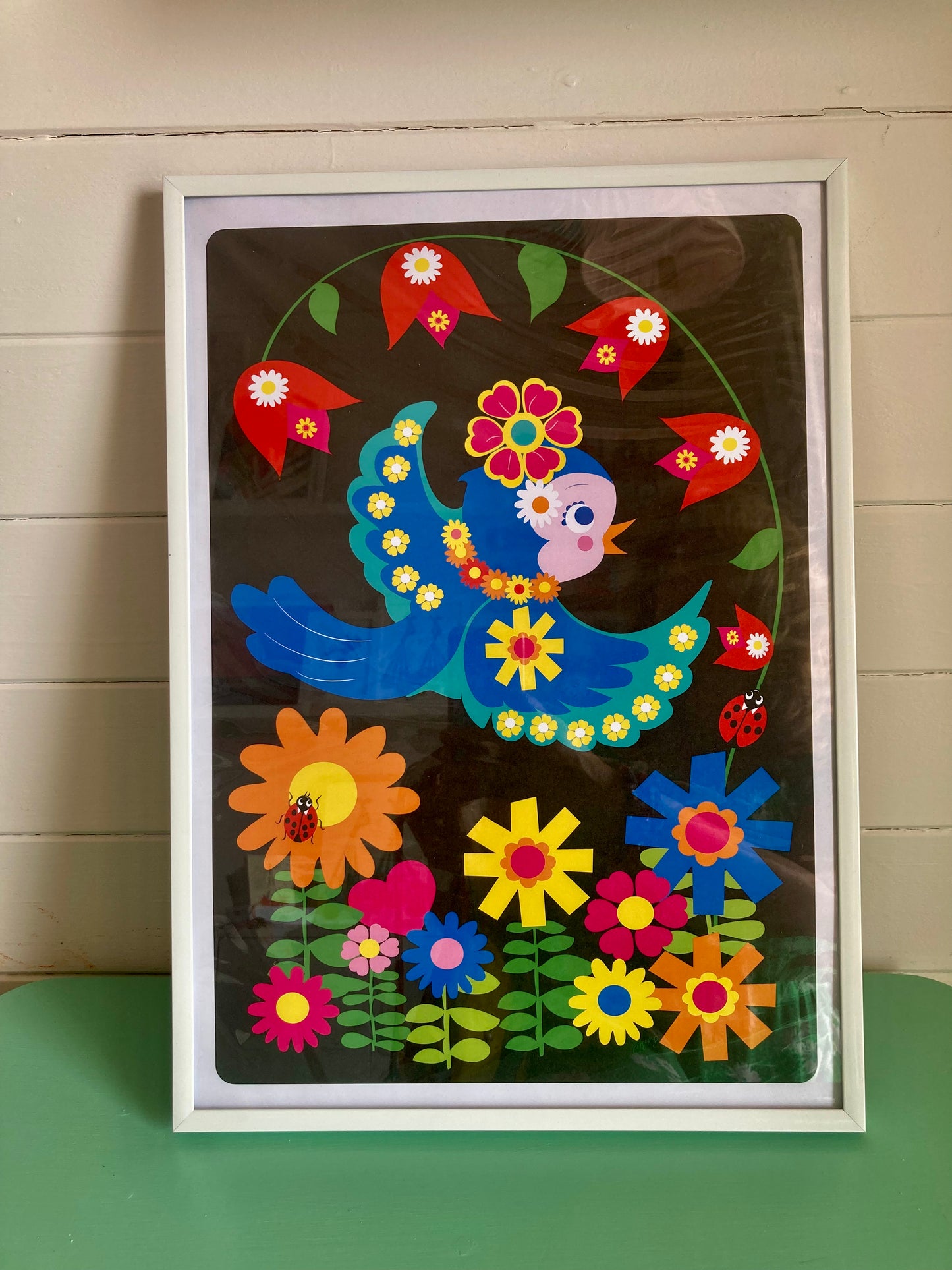 A3 folk Birdie print