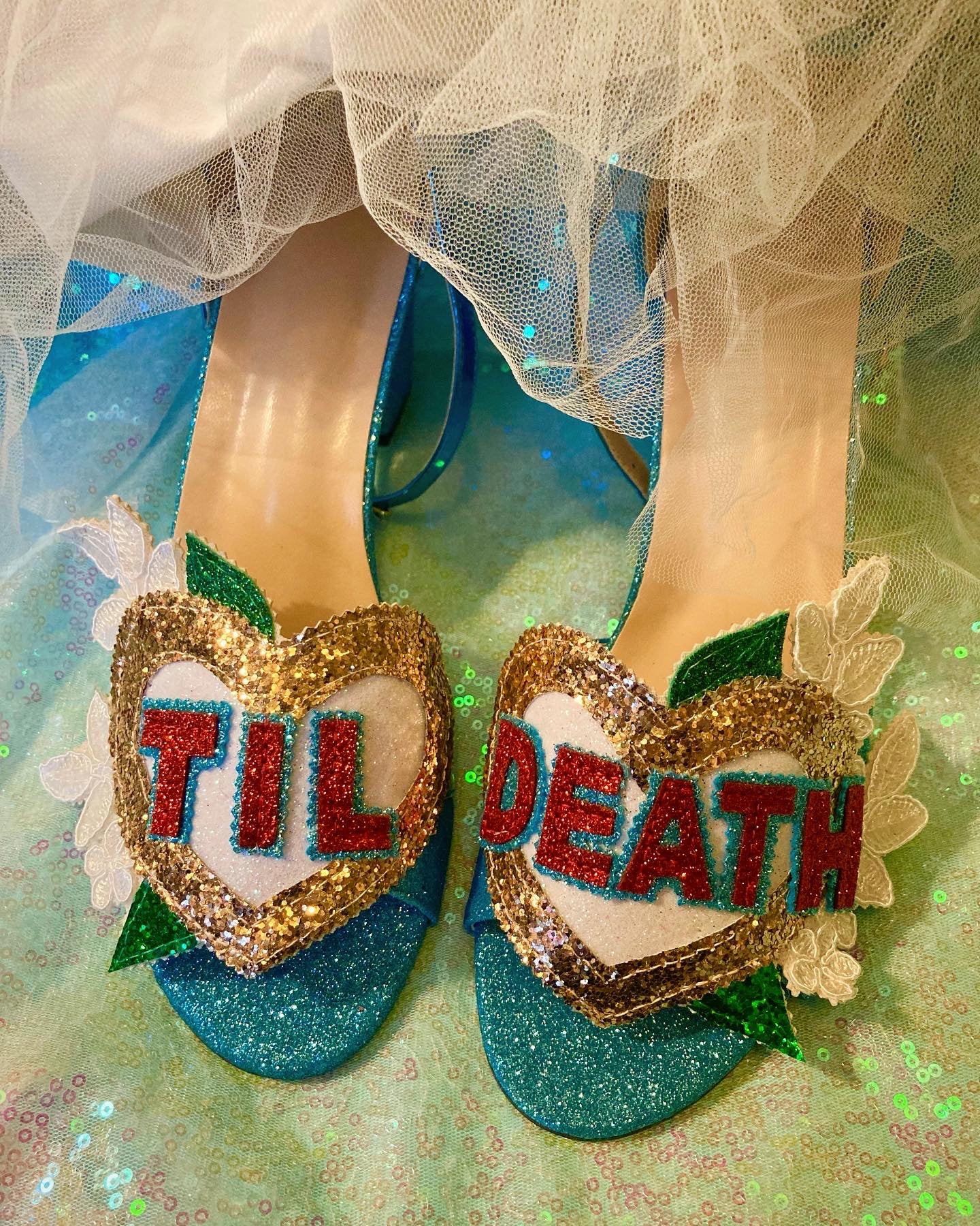 Shoe customisation, party shoes, bride shoes