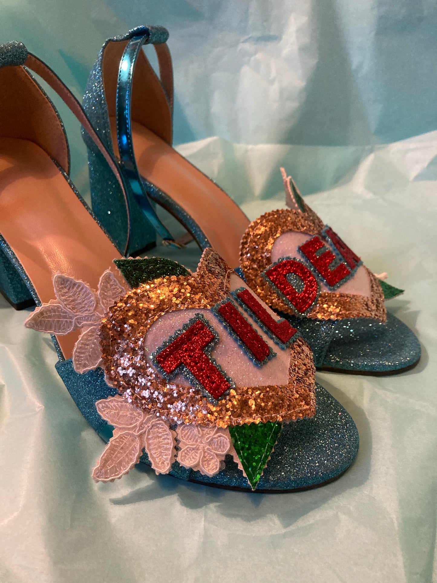 Shoe customisation, party shoes, bride shoes