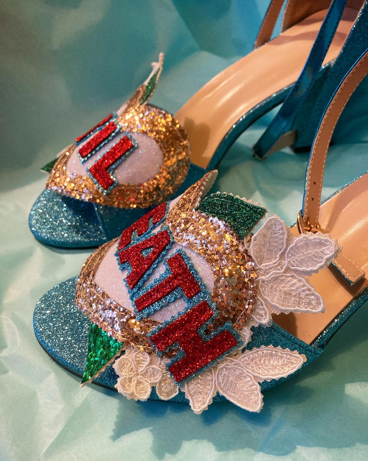Shoe customisation, party shoes, bride shoes