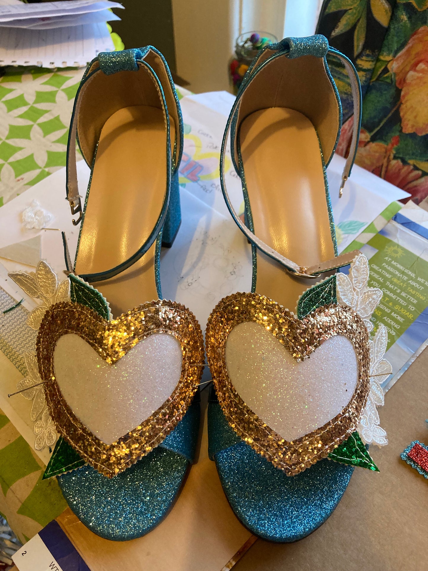 Shoe customisation, party shoes, bride shoes