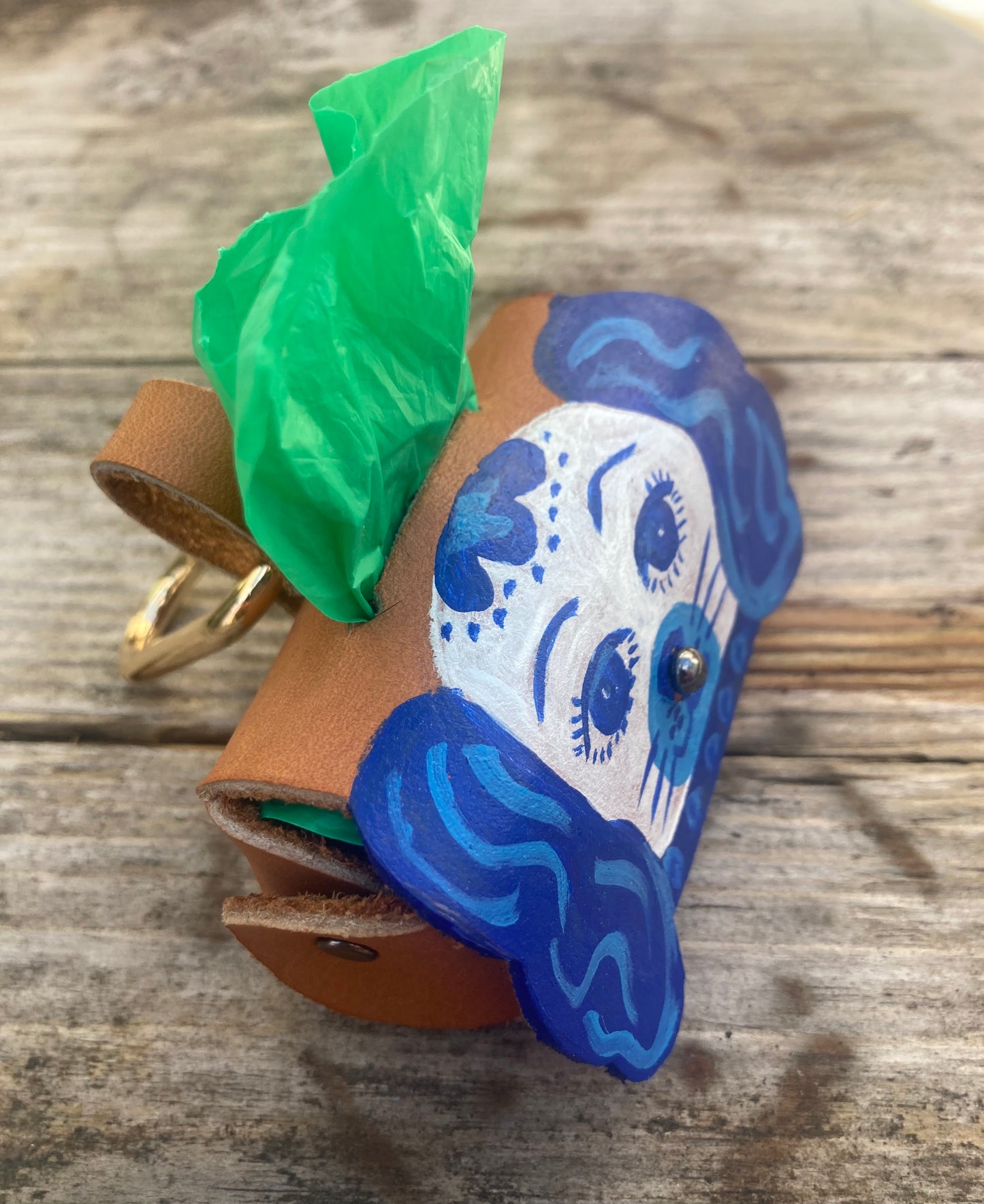 Staffordshire China dog- Dog poop bag holder
