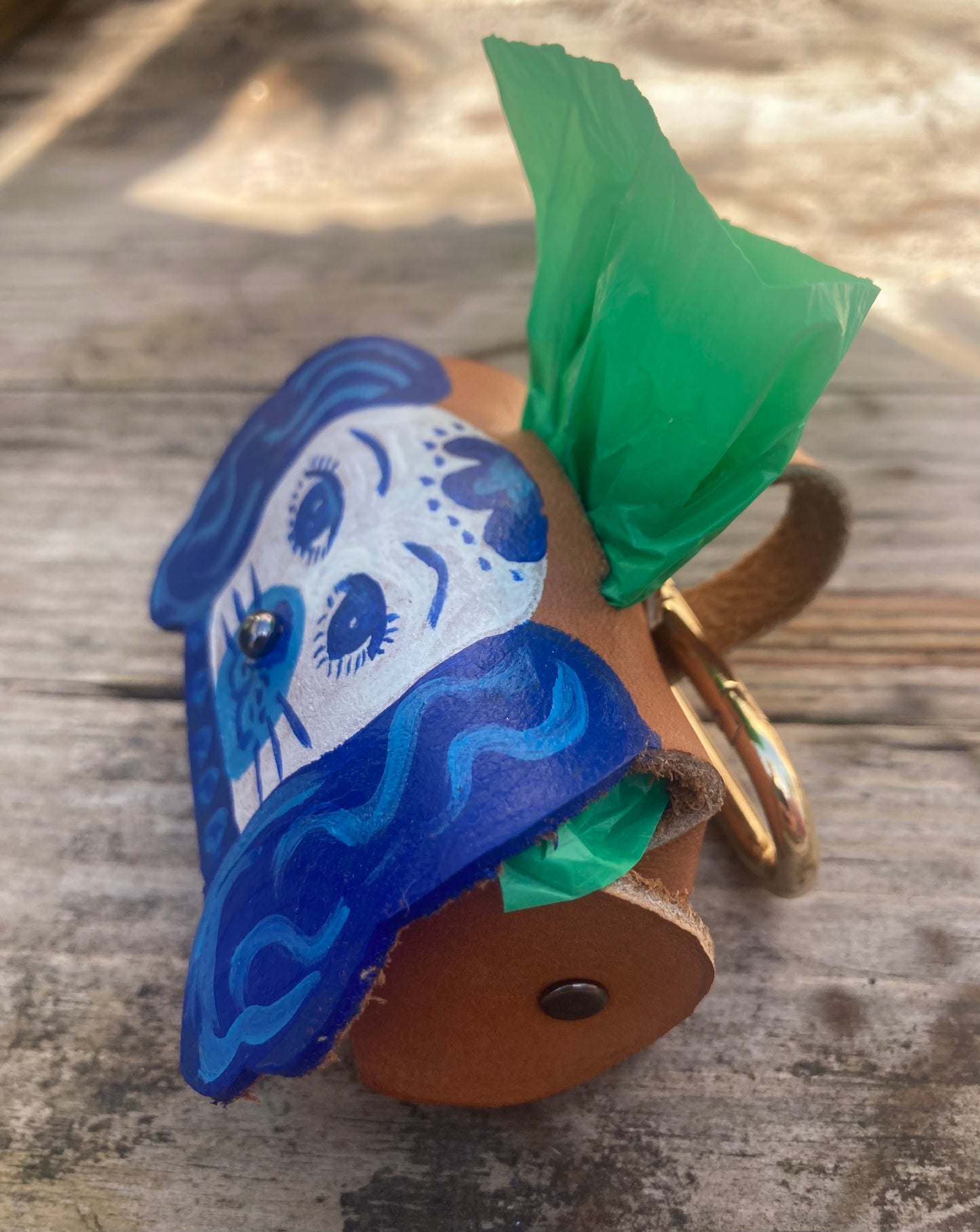Staffordshire China dog- Dog poop bag holder