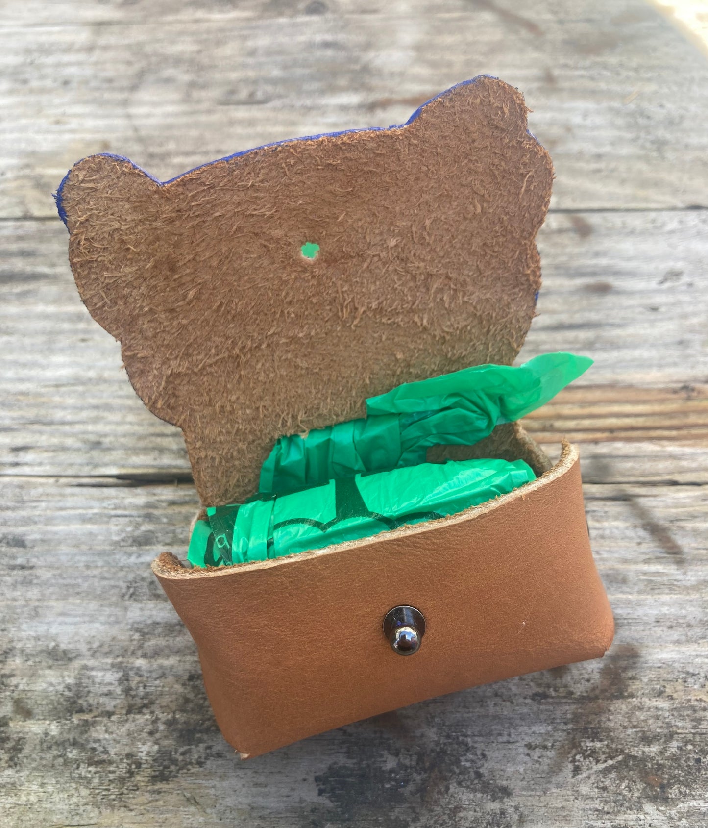 Staffordshire China dog- Dog poop bag holder
