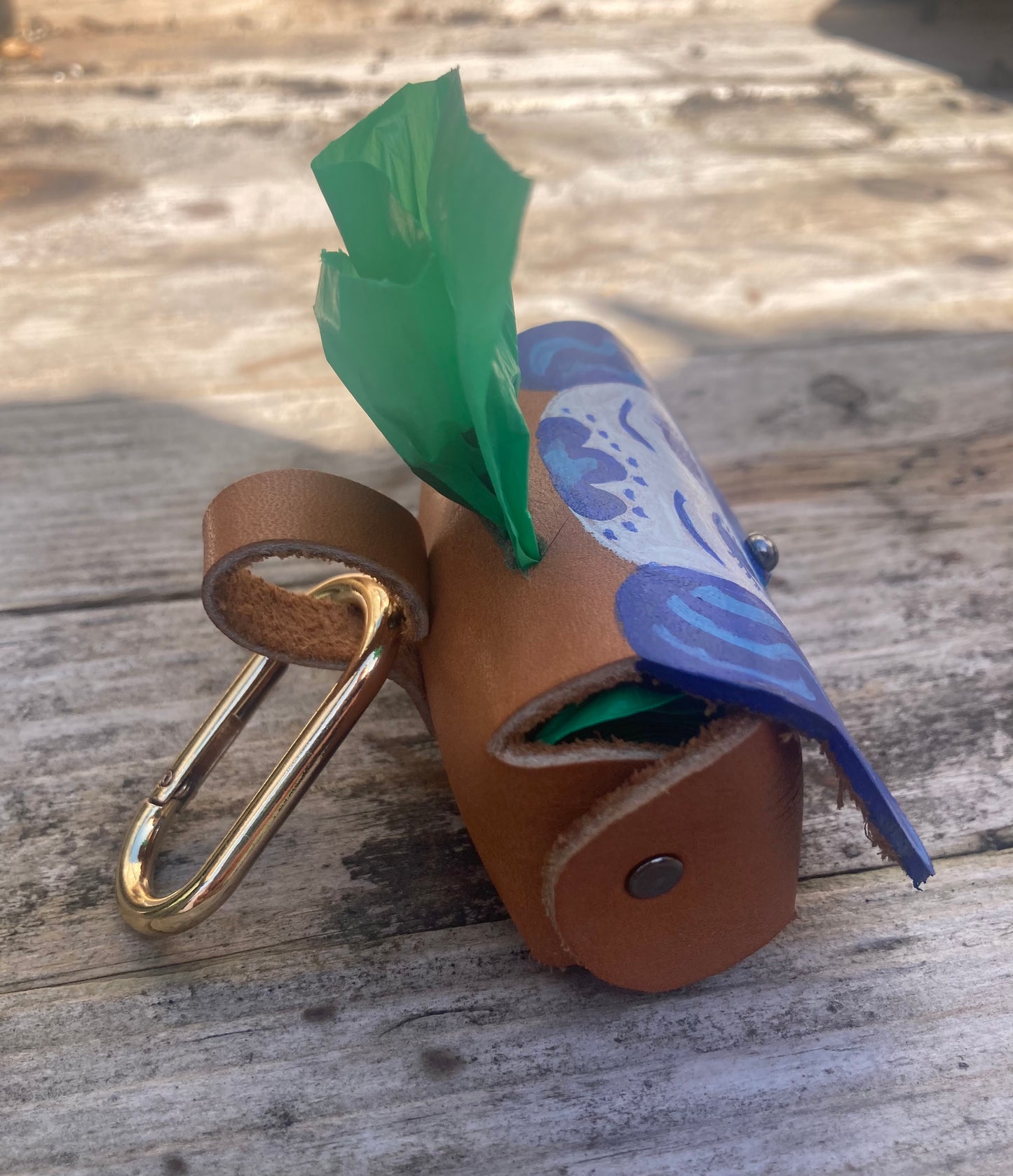 Staffordshire China dog- Dog poop bag holder