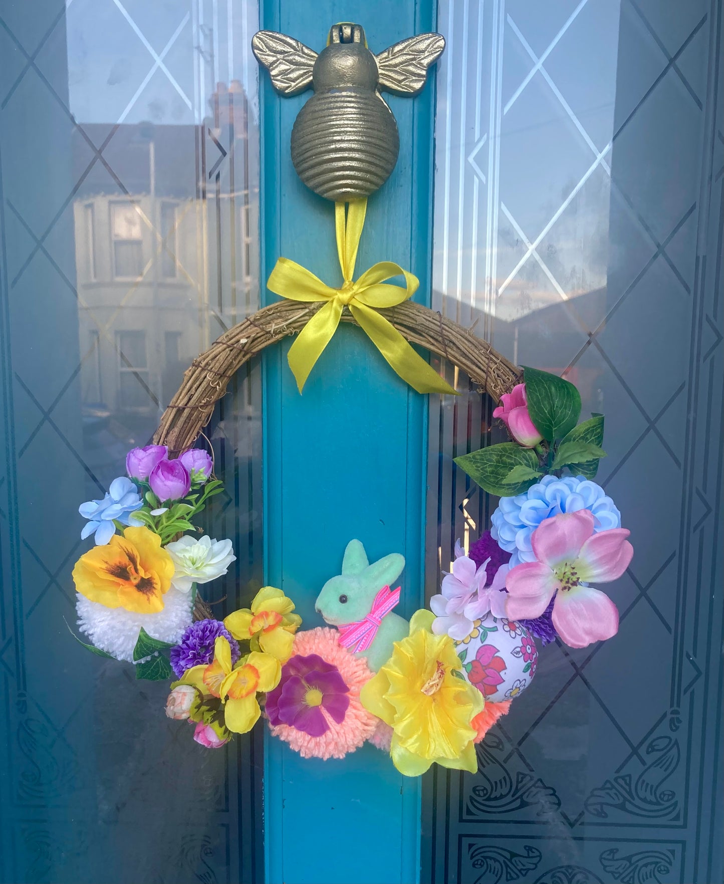 Spring bunny wreath