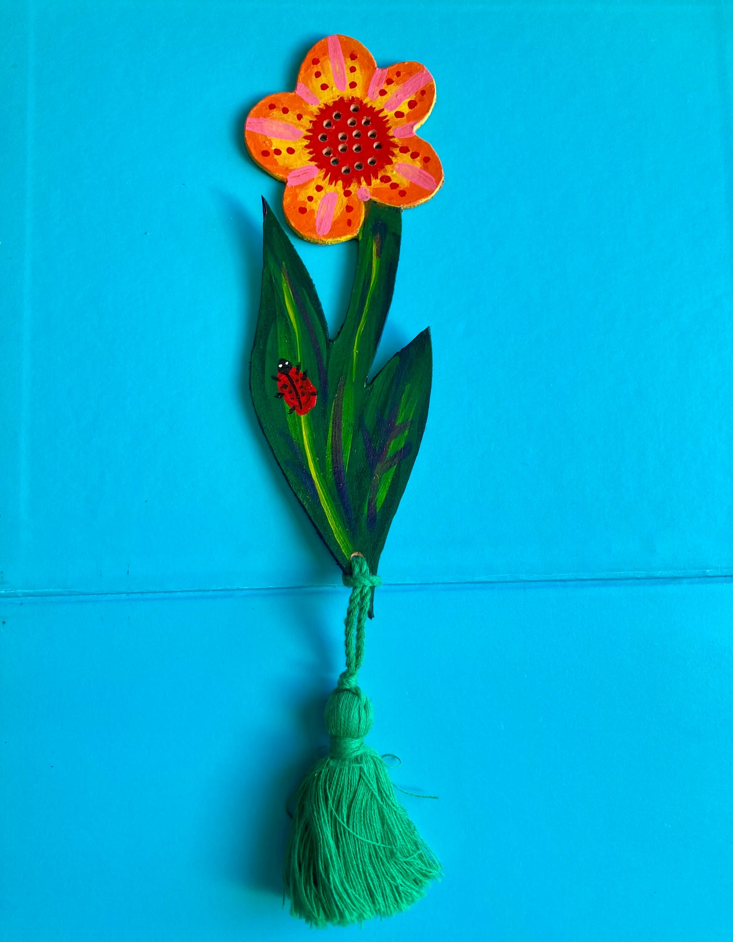 Hand painted genuine leather bookmarks