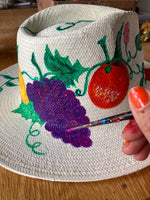 Hand painted fedora straw Sun hats