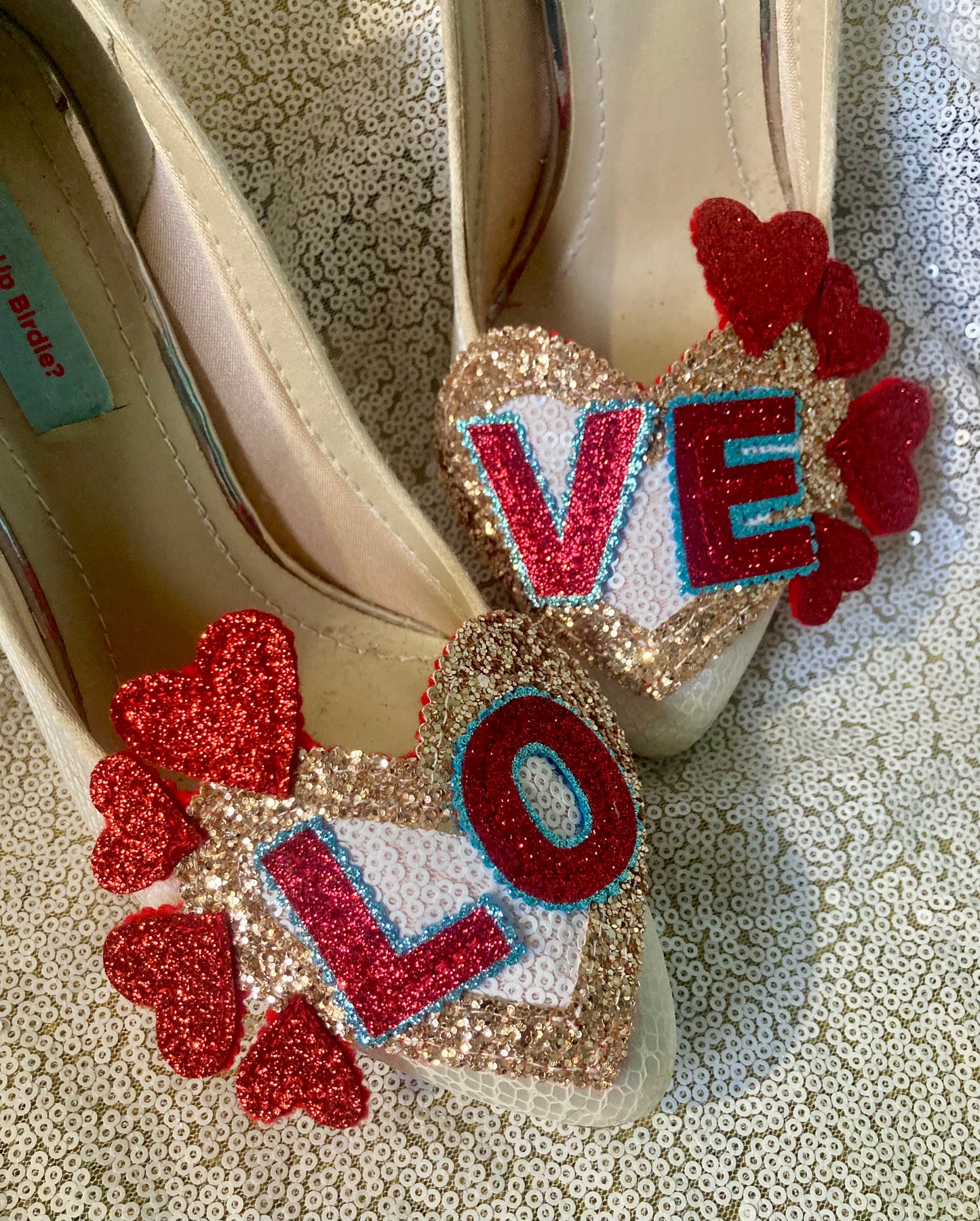 Love heart shoe clips