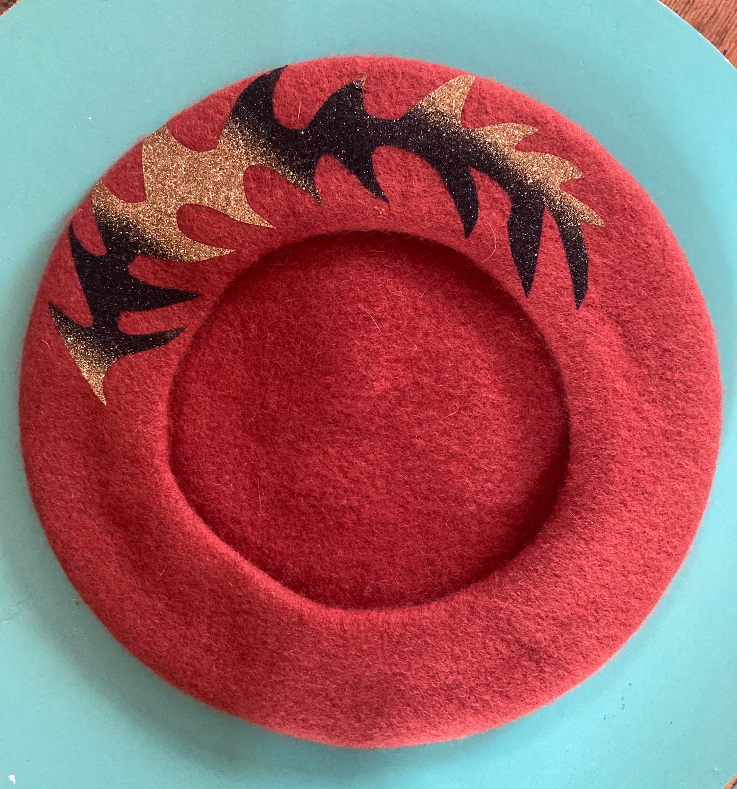 Hand printed Wool berets