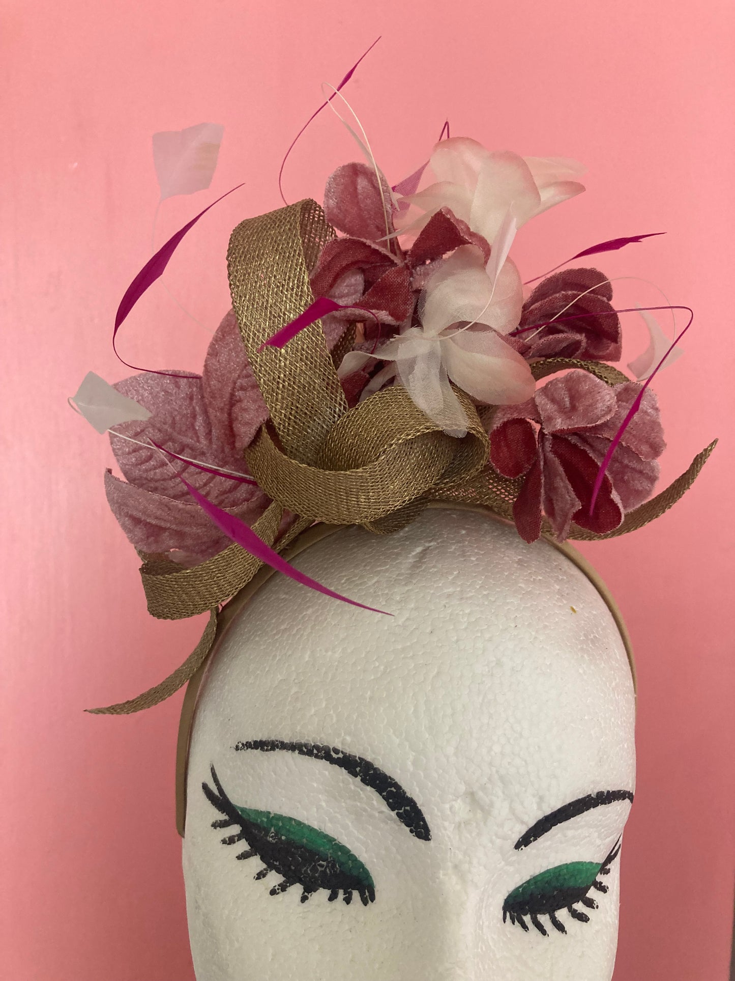 Made to order feather and sinamay Fascinator hat