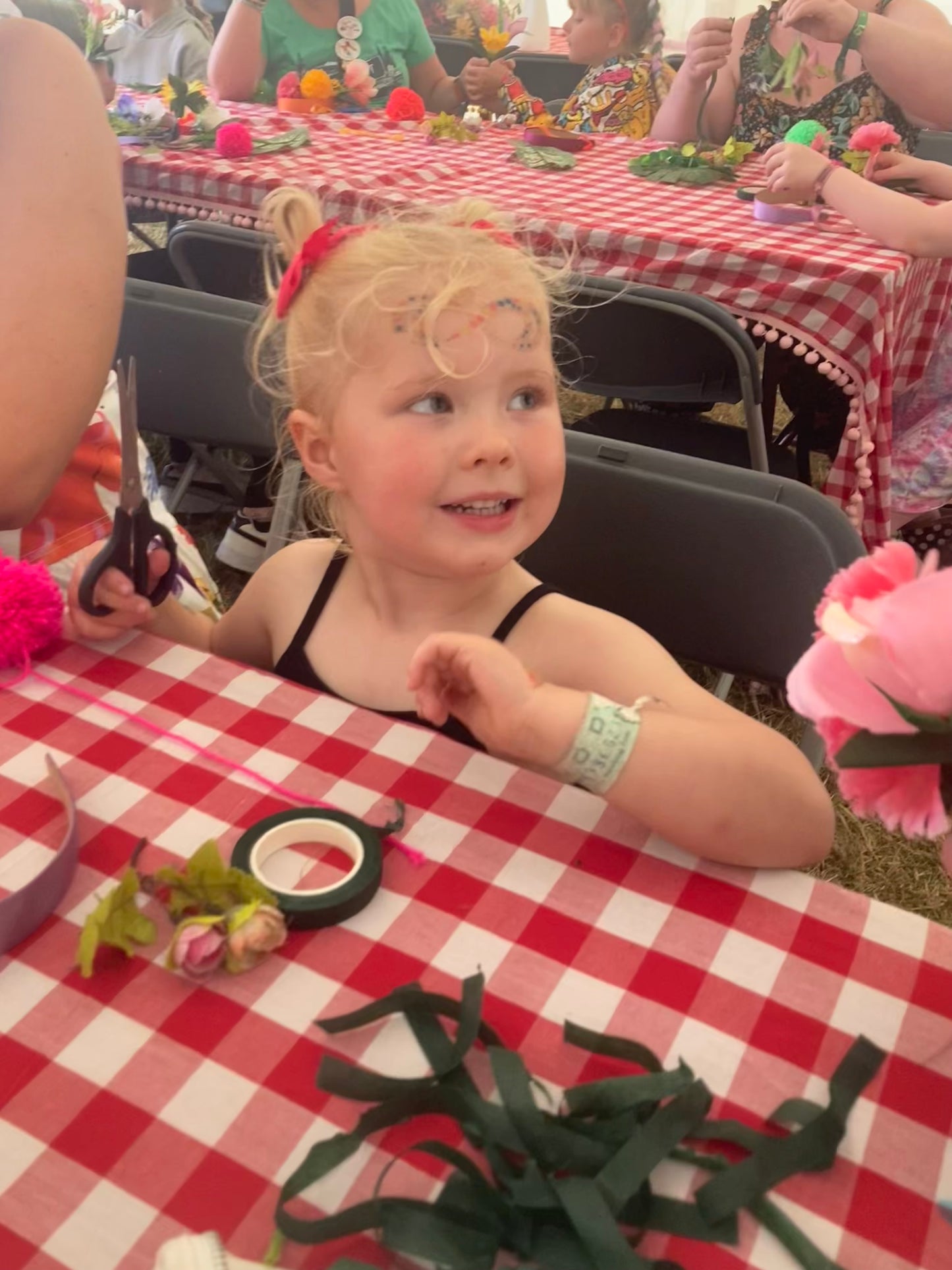 Christmas Flower Pom Pom festival, Pride, Hen hairband Workshop