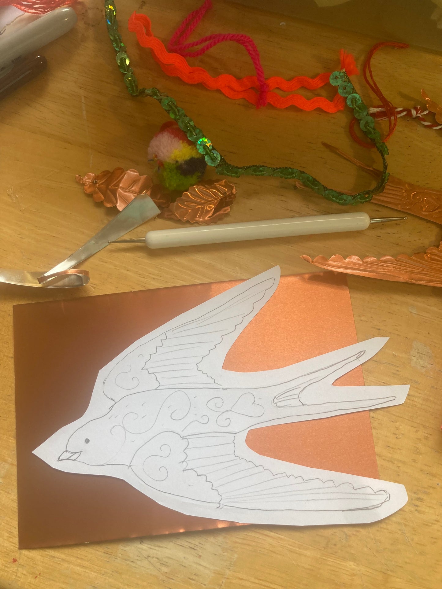 Embossed tin decorations