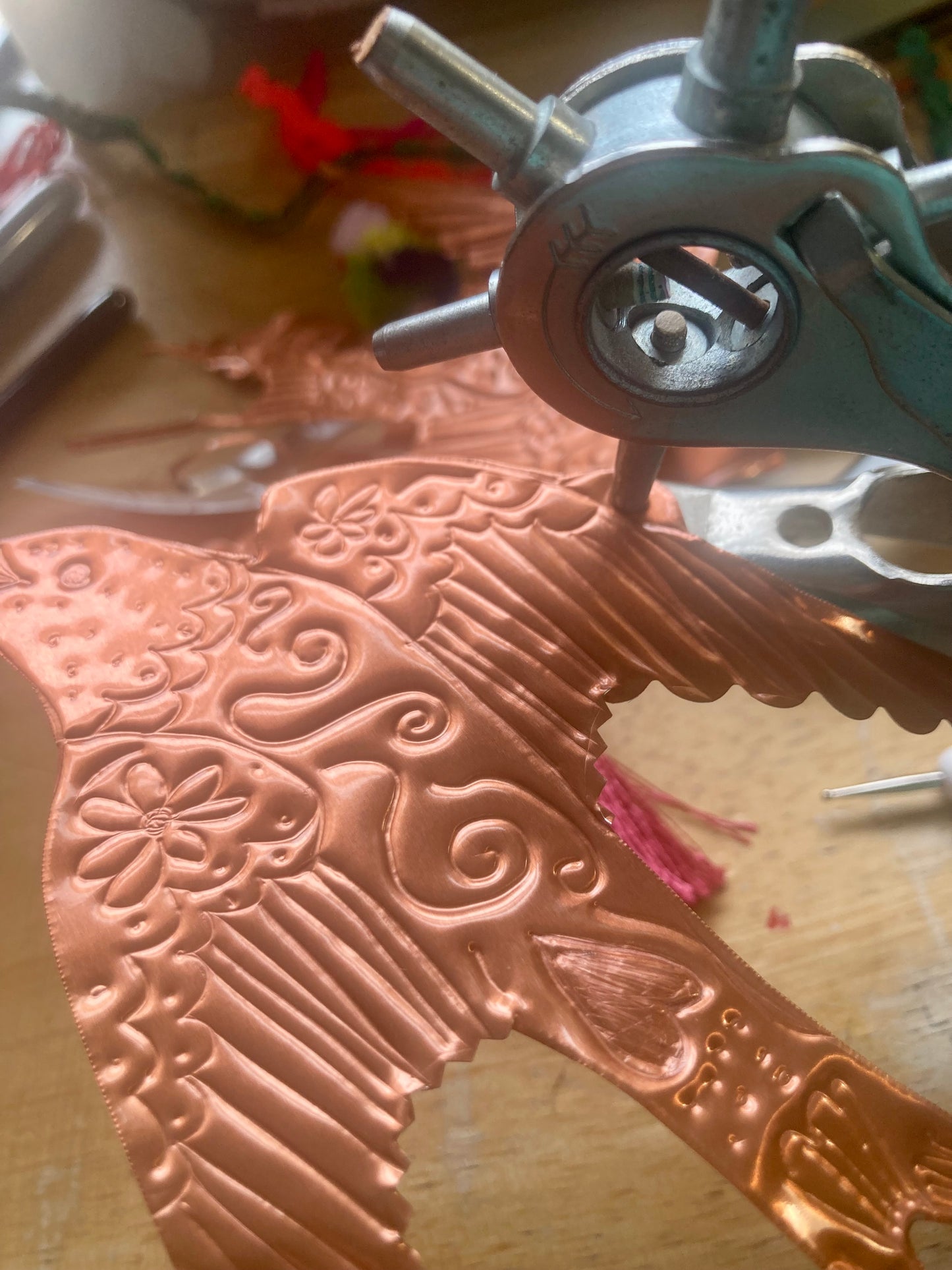 Embossed tin decorations
