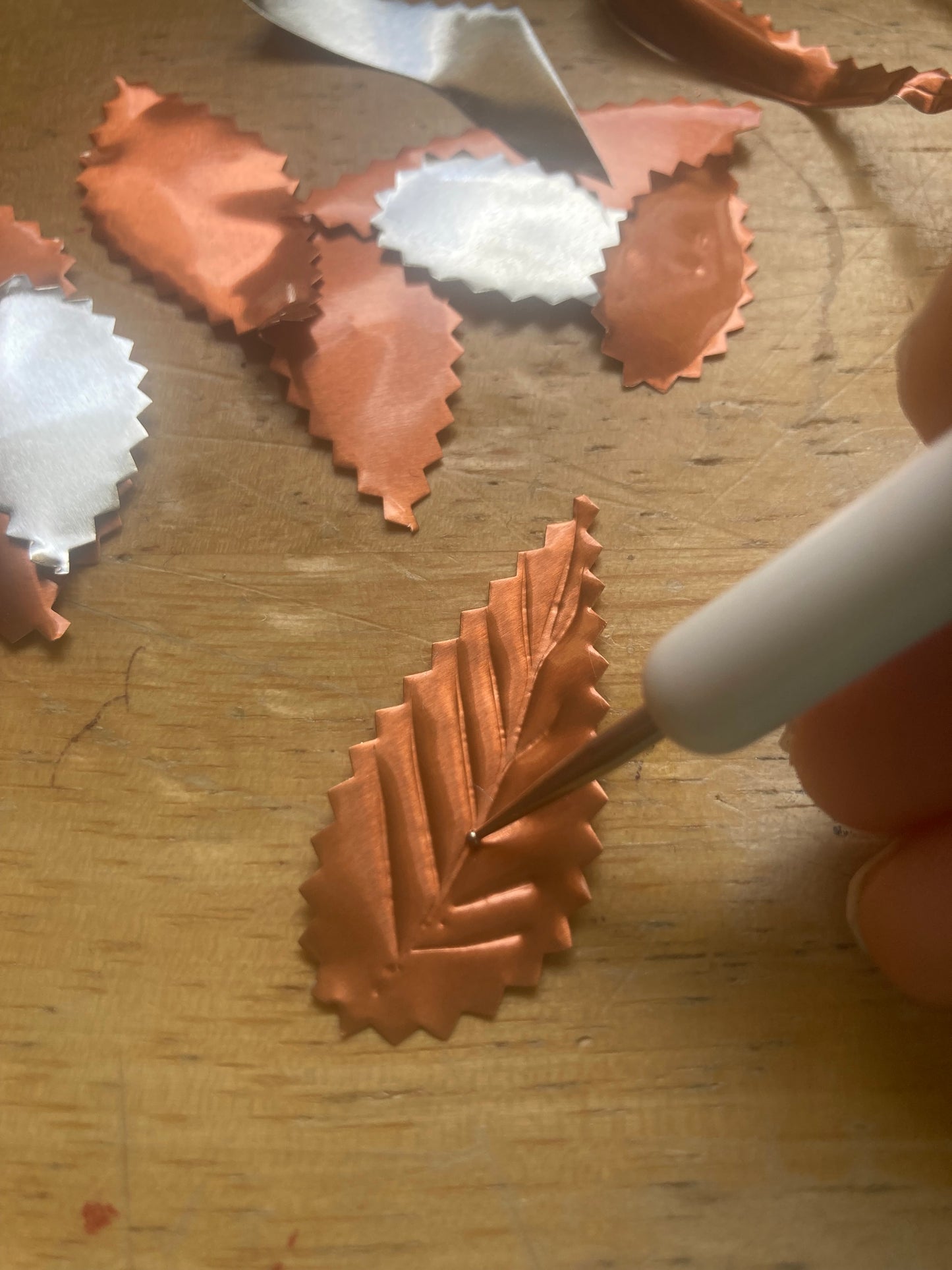 Embossed tin decorations