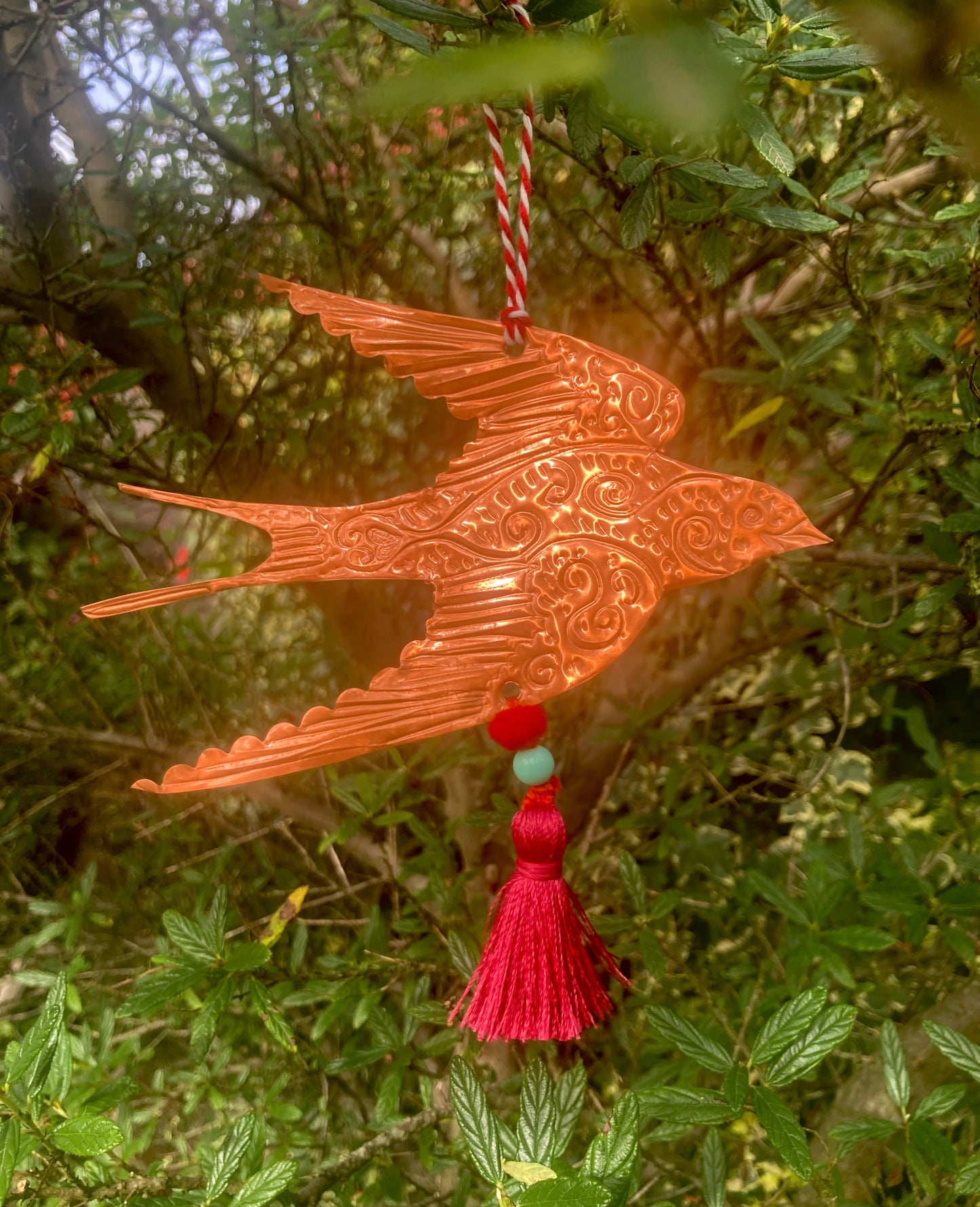 Embossed tin decorations