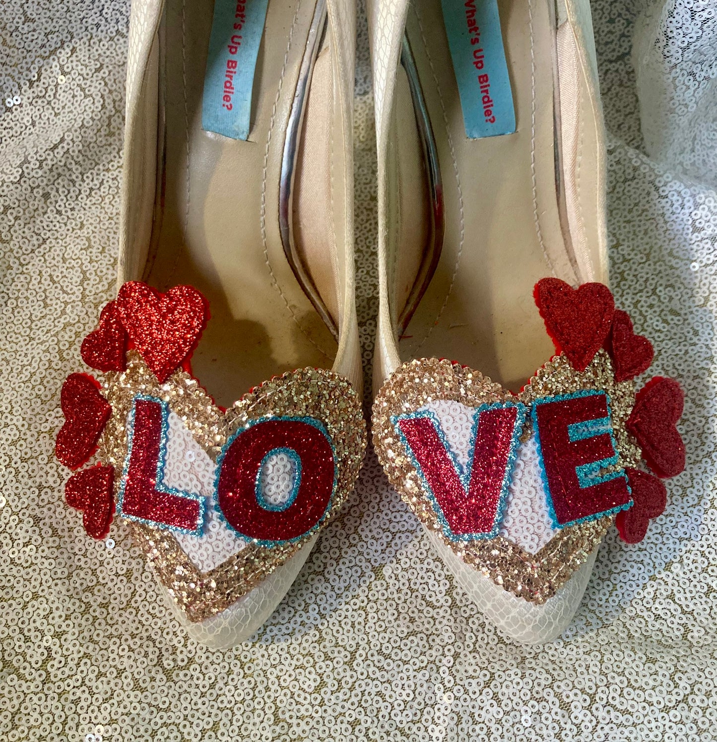 Love heart shoe clips