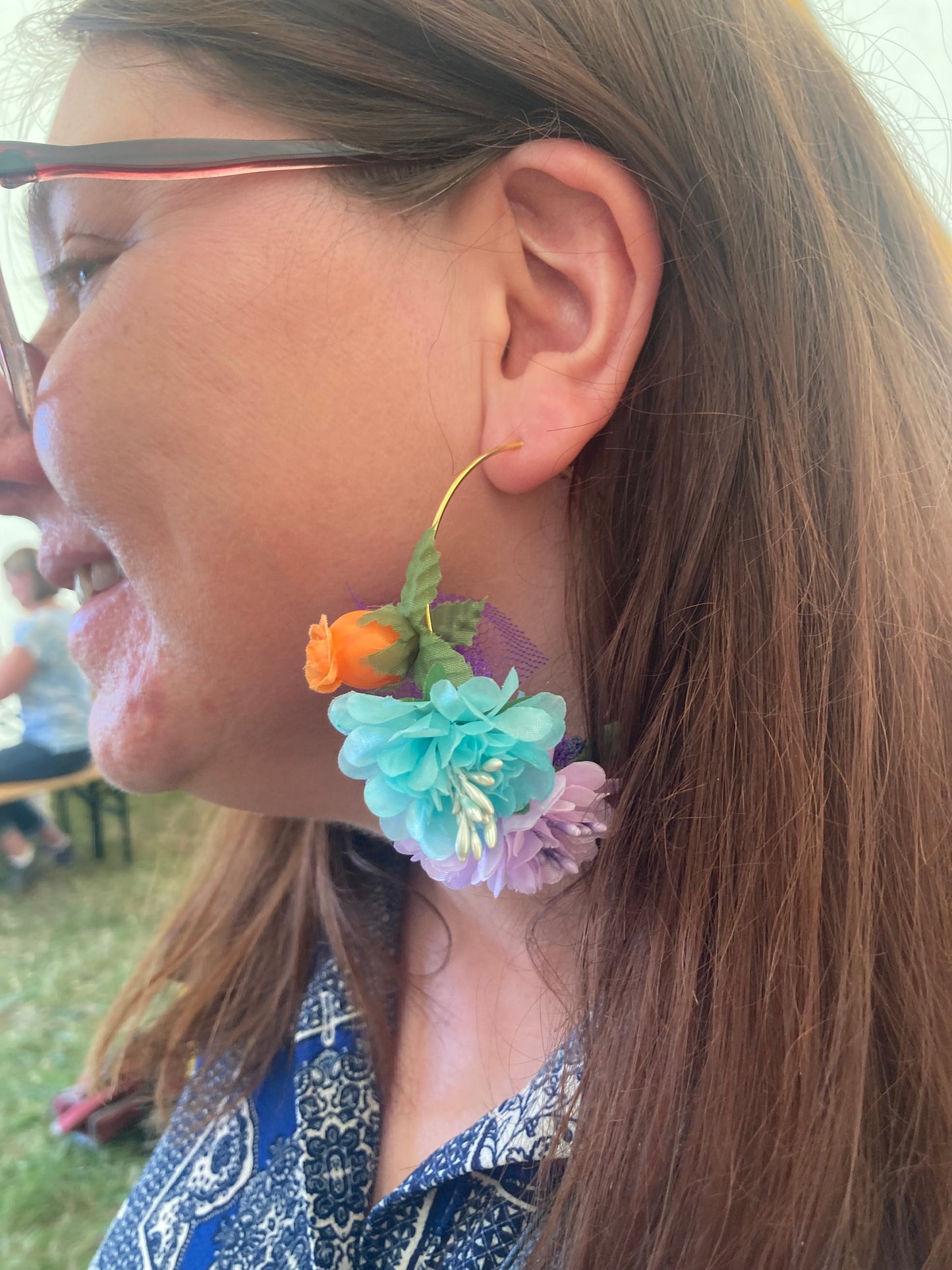 Hen creative parties - flower earrings