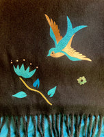 Hand printed Birdie scarf