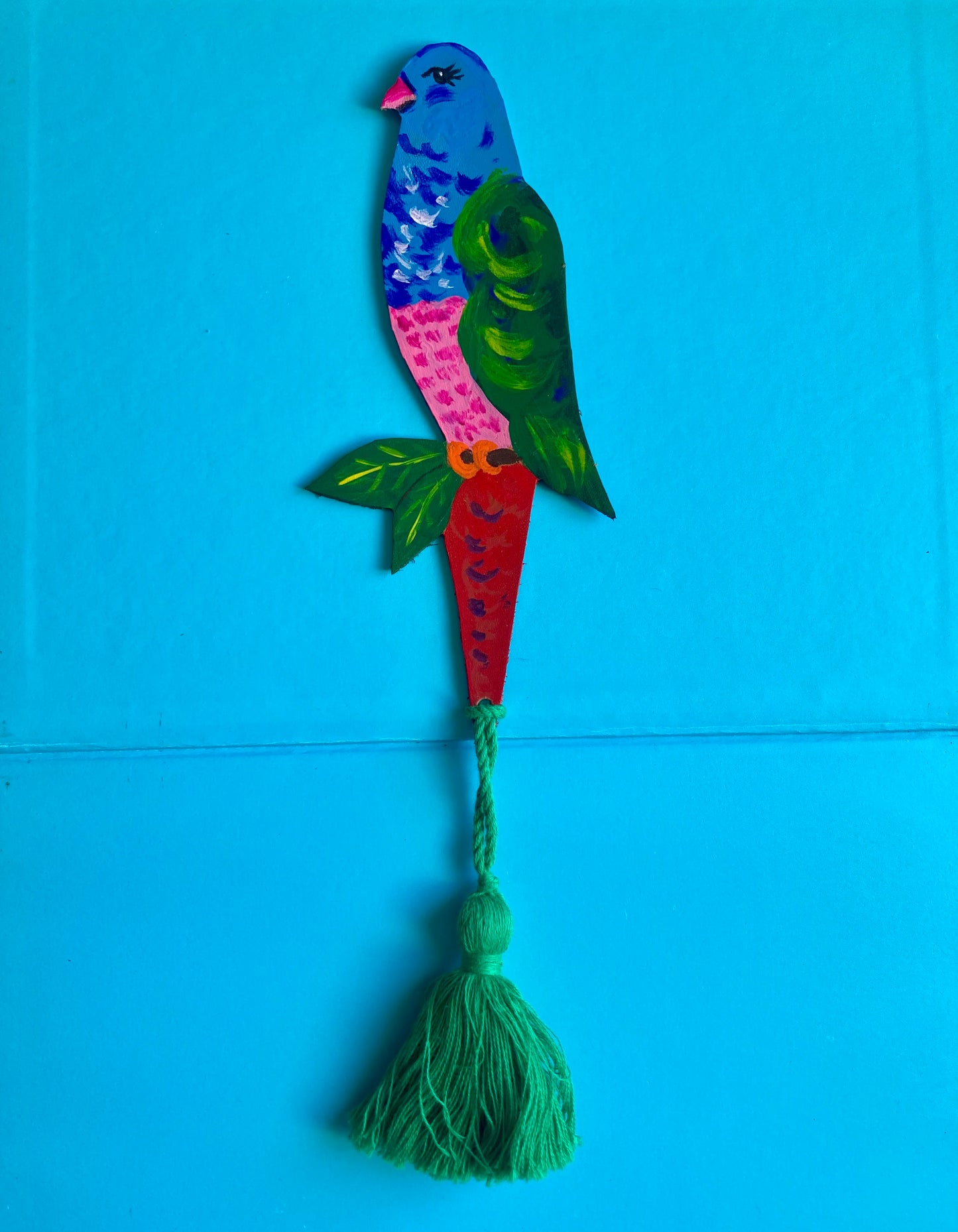 Hand painted genuine leather bookmarks