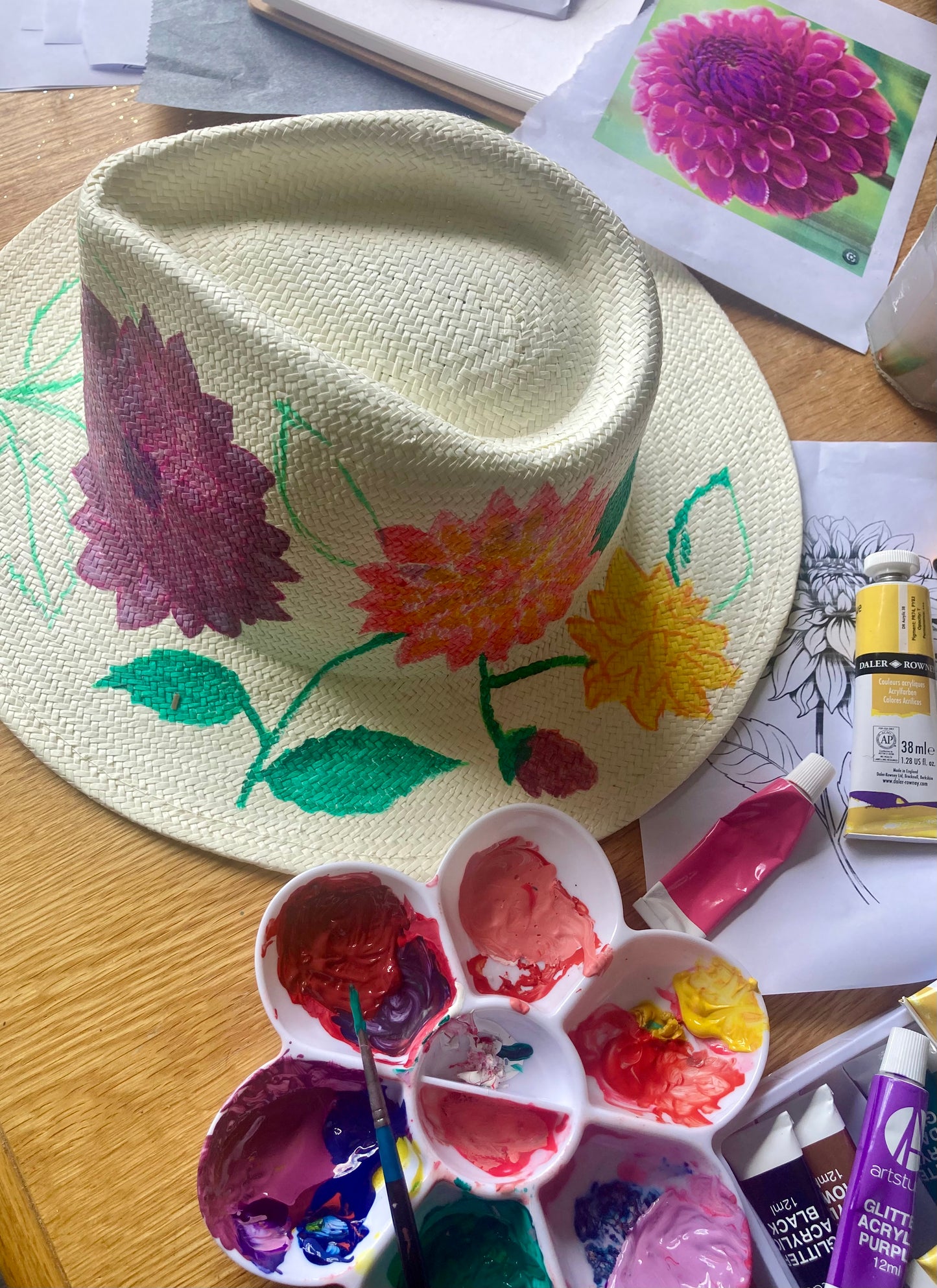 Hat painting, craft workshop