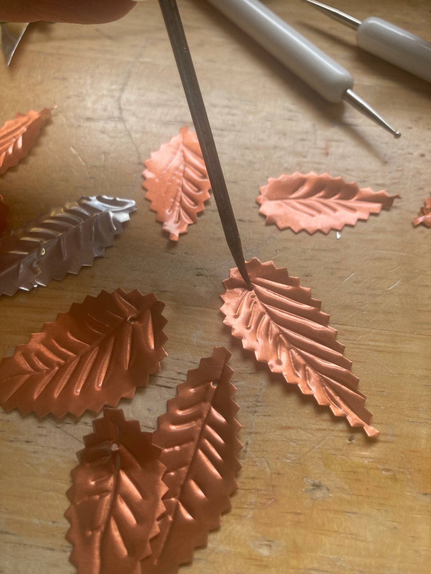 Embossed tin decorations