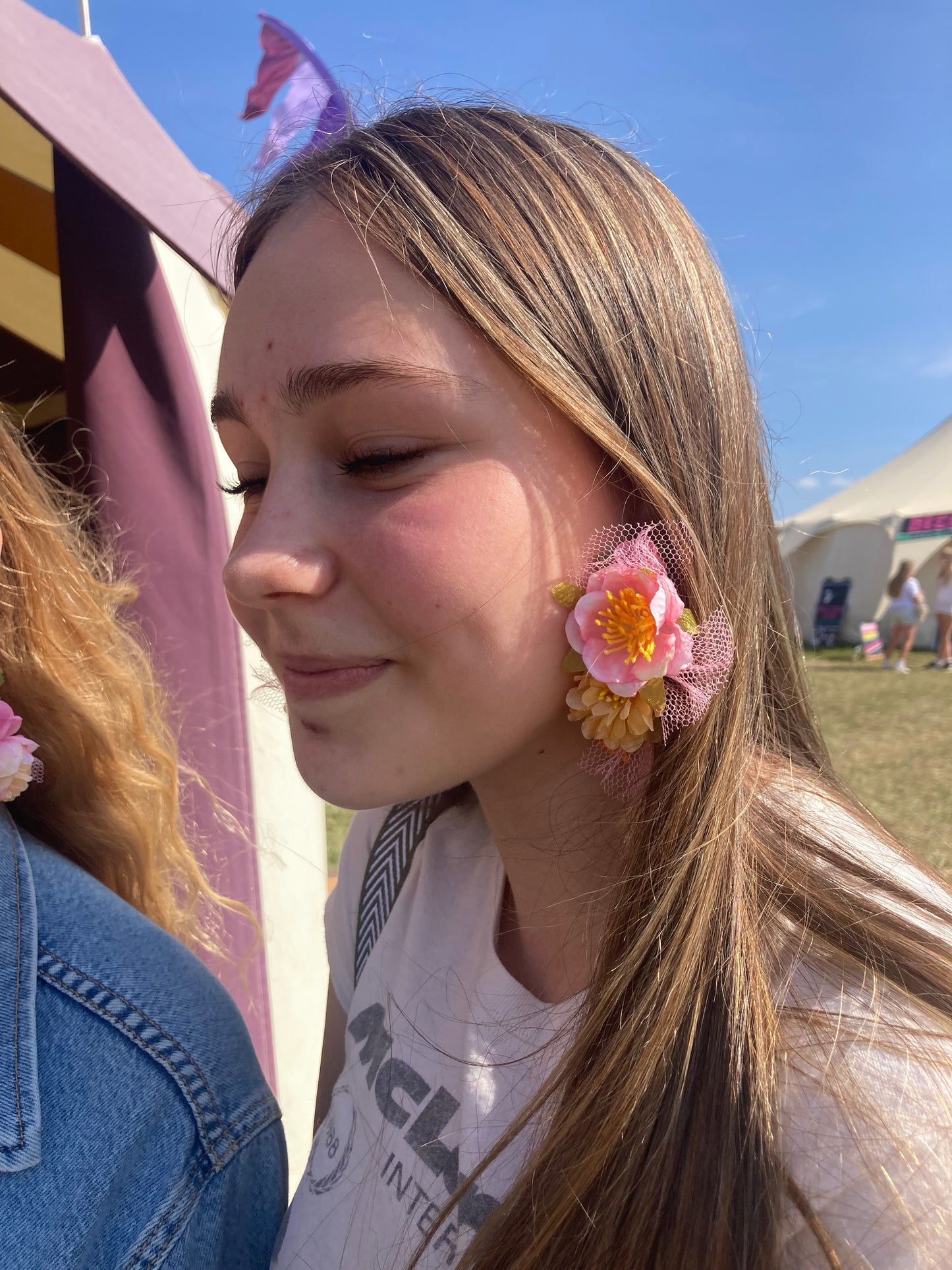 Hen creative parties - flower earrings