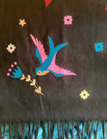 Hand printed Birdie scarf