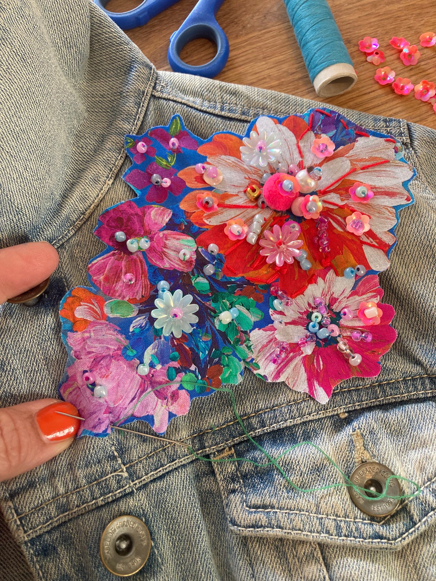 Applique Beaded Patch workshop