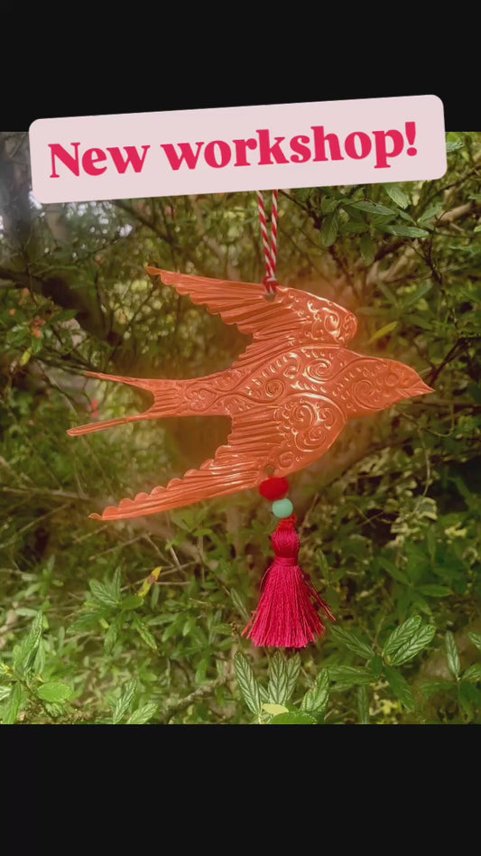 Embossed tin decorations