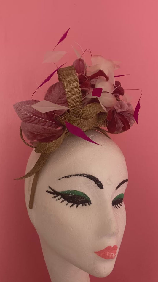 Made to order feather and sinamay Fascinator hat
