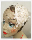 Bridal vintage style teardrop hat